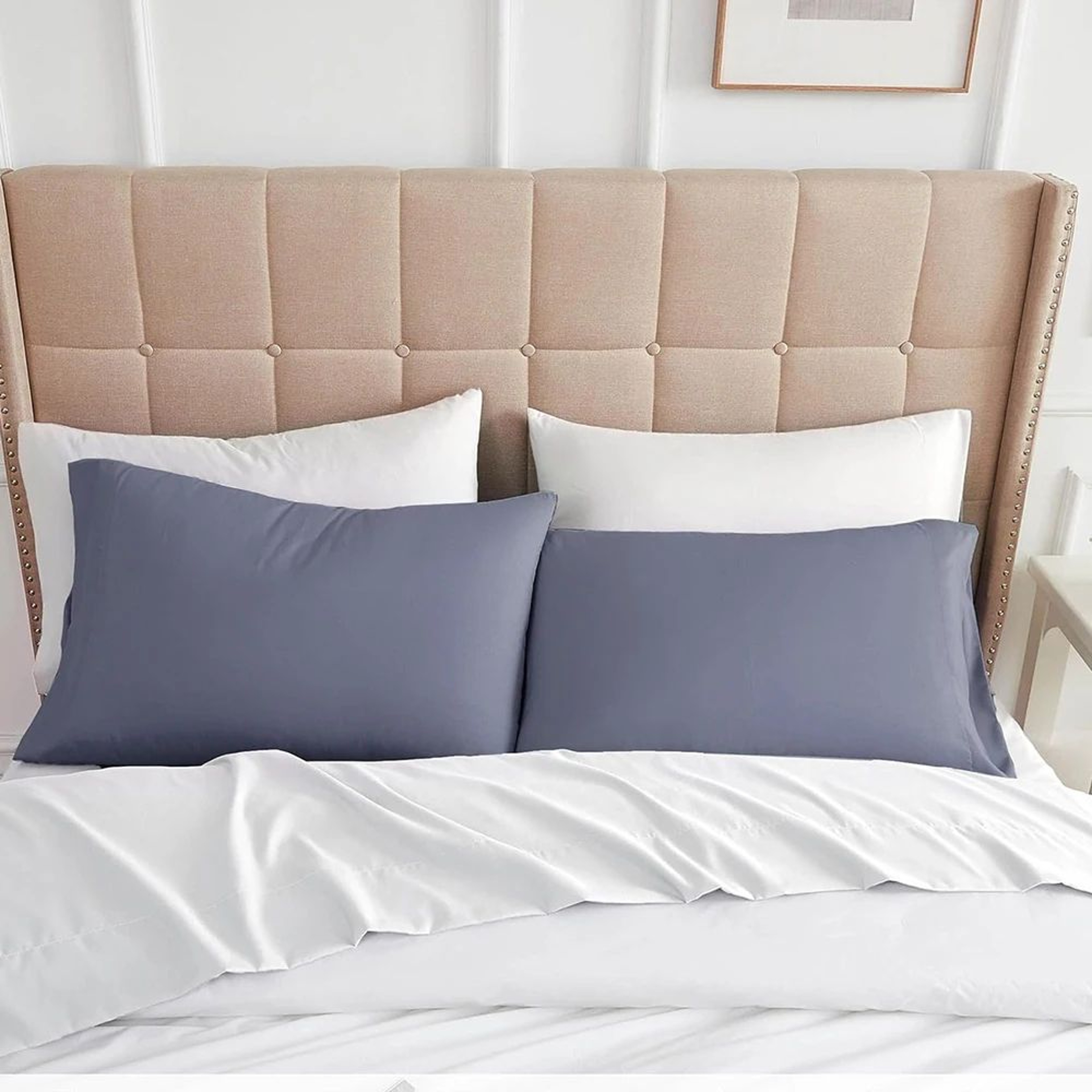 2PCS Soft Microfiber Envelope Pillowcases Queen King Size 3