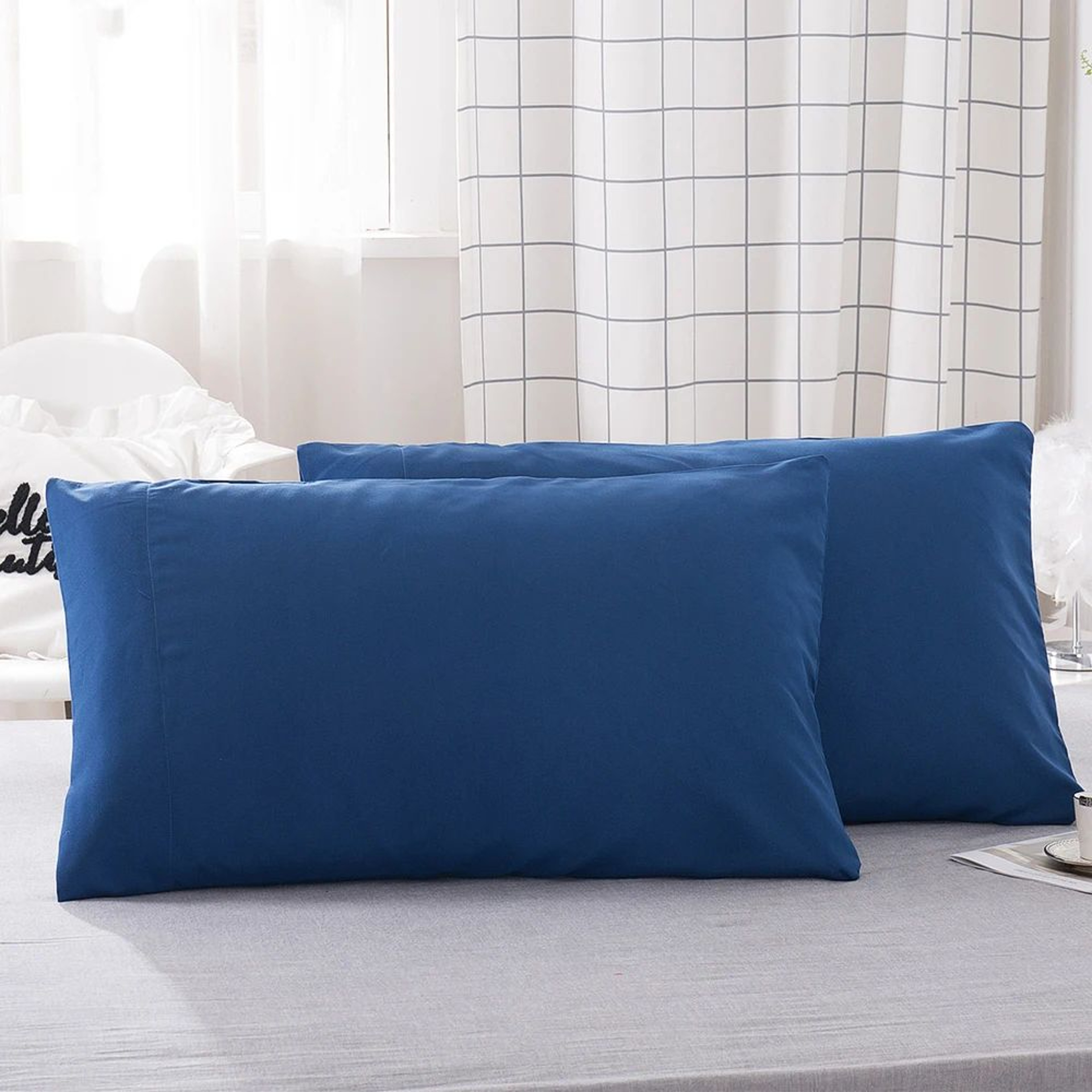 2PCS Soft Microfiber Envelope Pillowcases Queen King Size 15