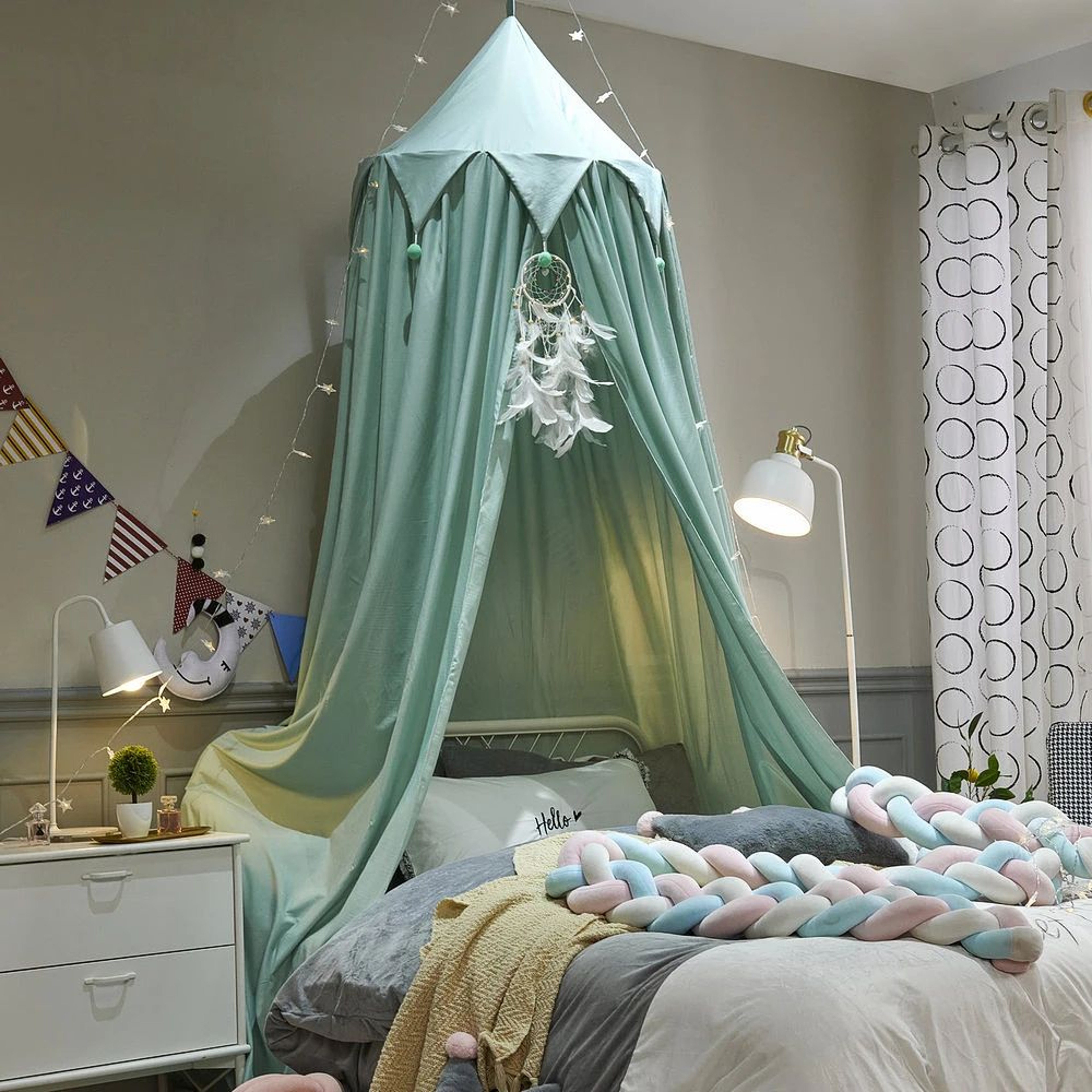 Battilo Round Dome Kids Bed Canopy Mosquito Net And Reading Noo 4