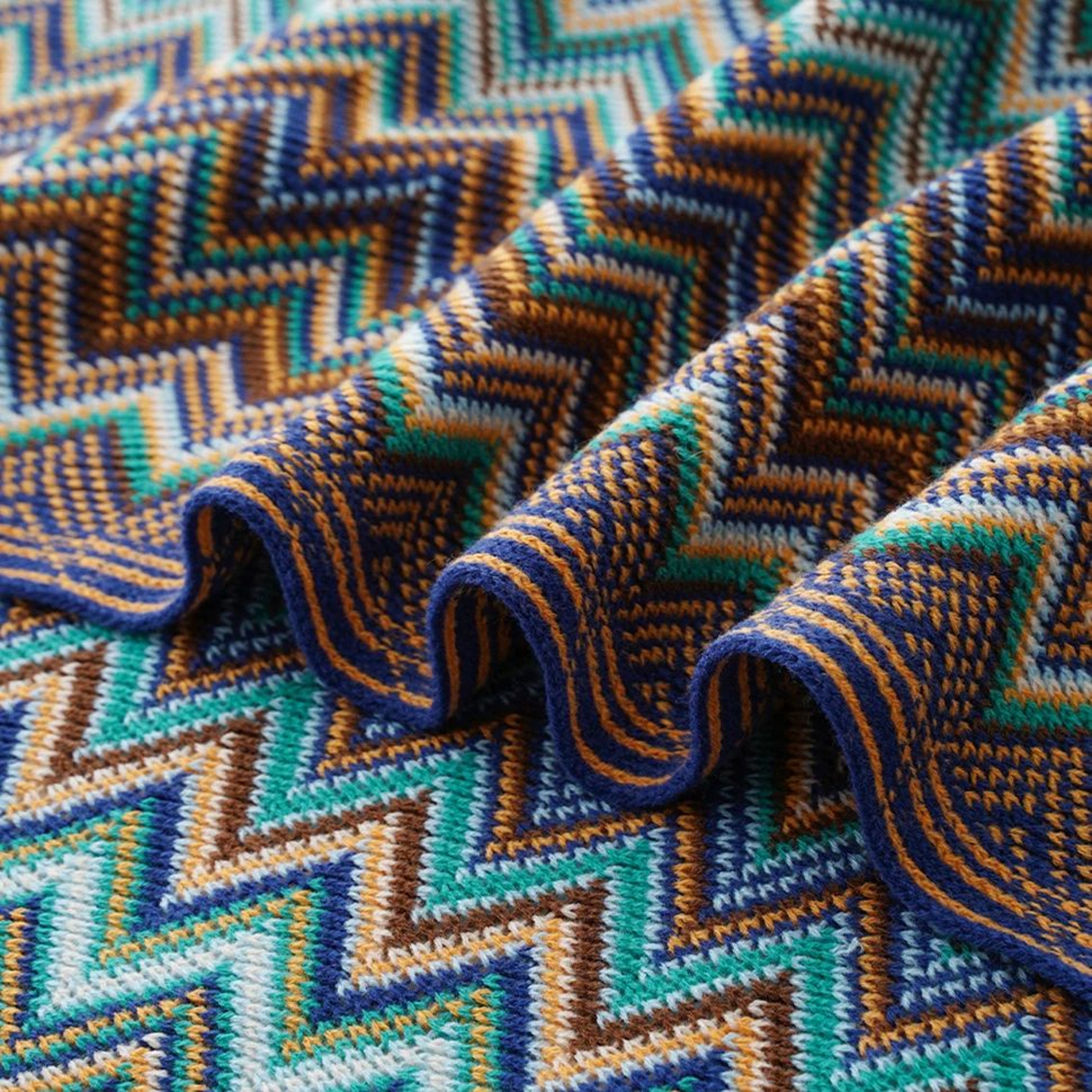 Battilo Boho Knitted Throw Blanket With Tassels 5