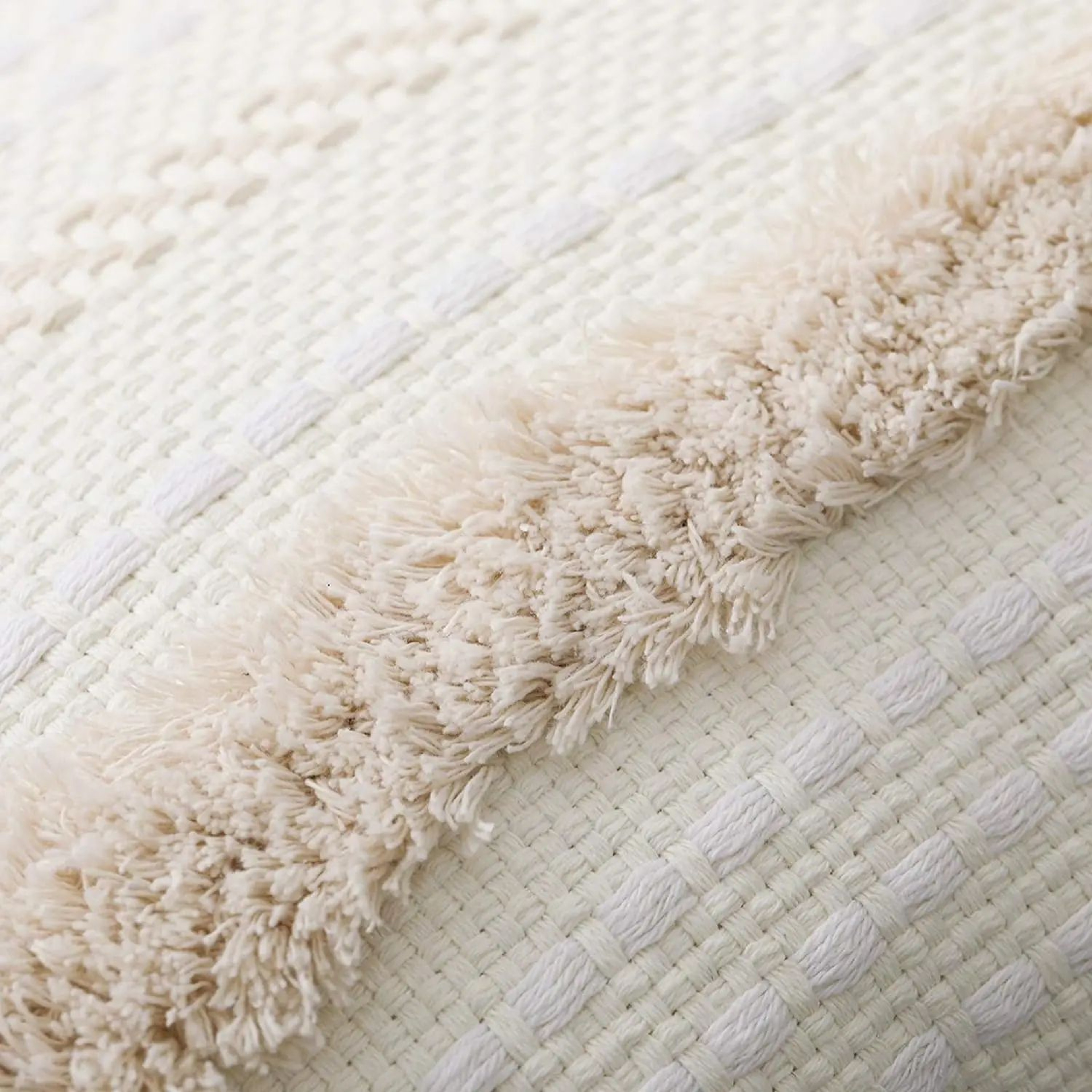 Boho Tufted Throw Pillow Cover With Tassels Neutral Woven Cushion Cover 5
