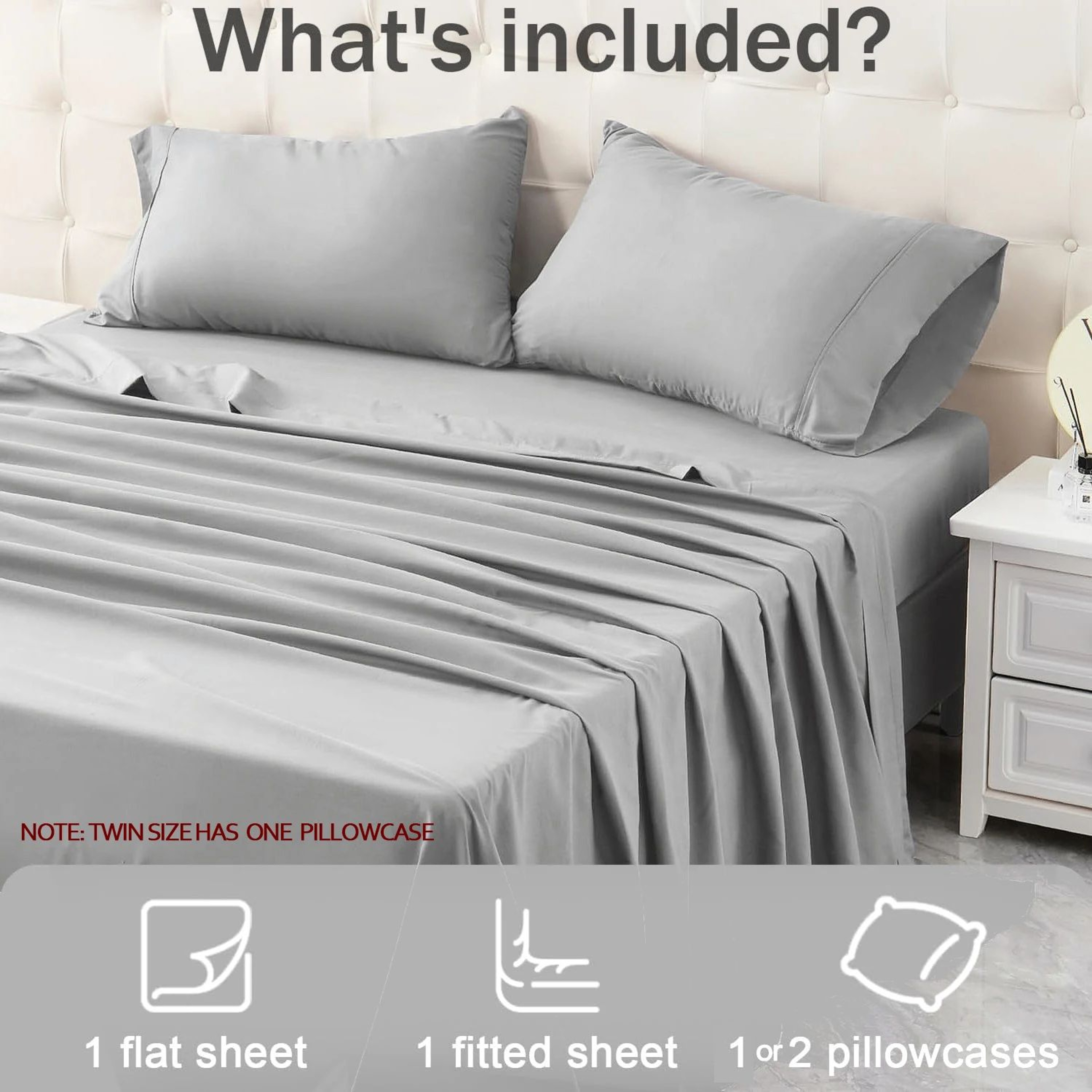 4 Piece Soft Microfiber Bed Sheet Set With Flat Sheet Fitted Sheet And Pillowcases 4