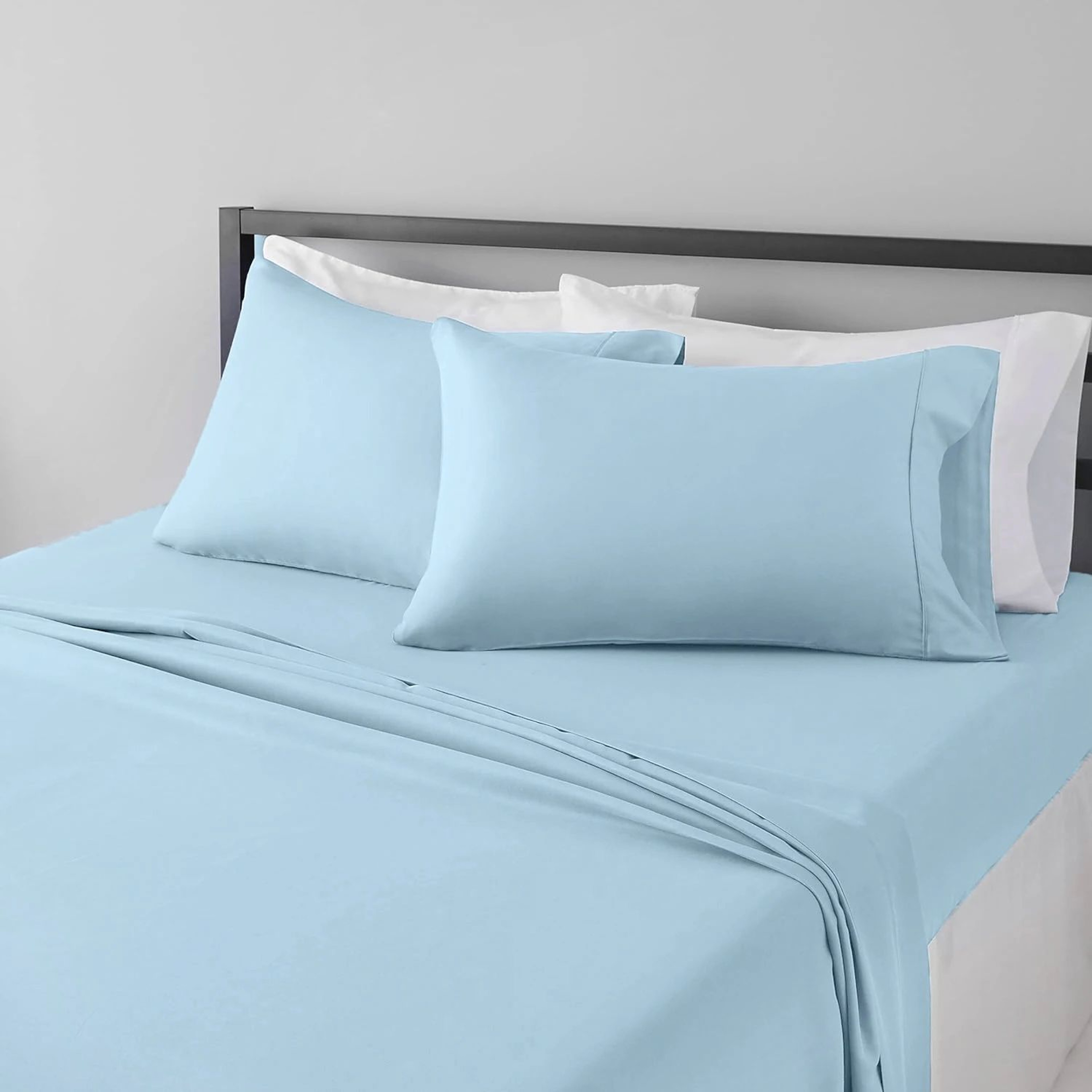 4 Piece Soft Microfiber Bed Sheet Set With Flat Sheet Fitted Sheet And Pillowcases 10