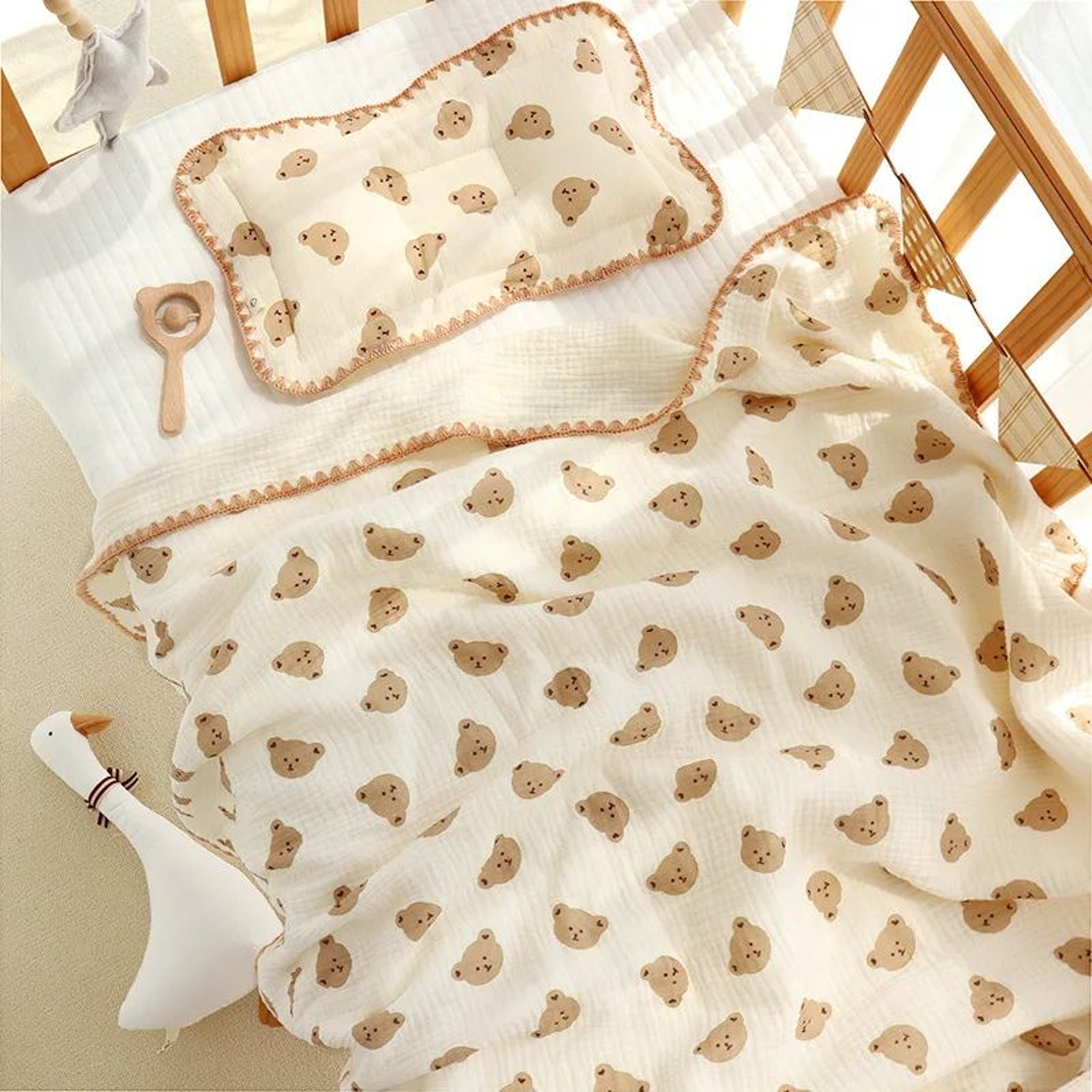 Soft Breathable 100 Cotton Muslin Baby Swaddle Blanket For Newborns 1