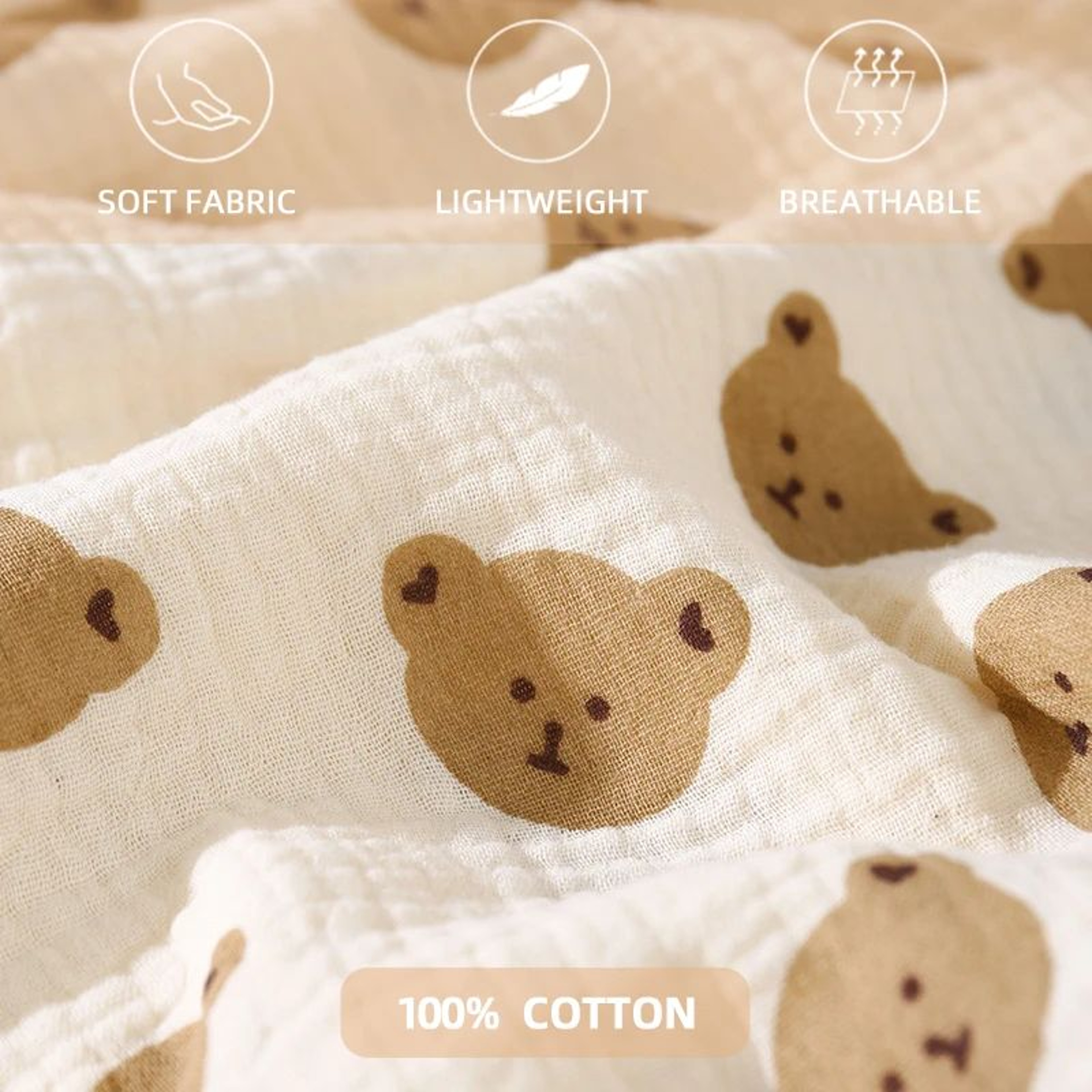 Soft Breathable 100 Cotton Muslin Baby Swaddle Blanket For Newborns 4