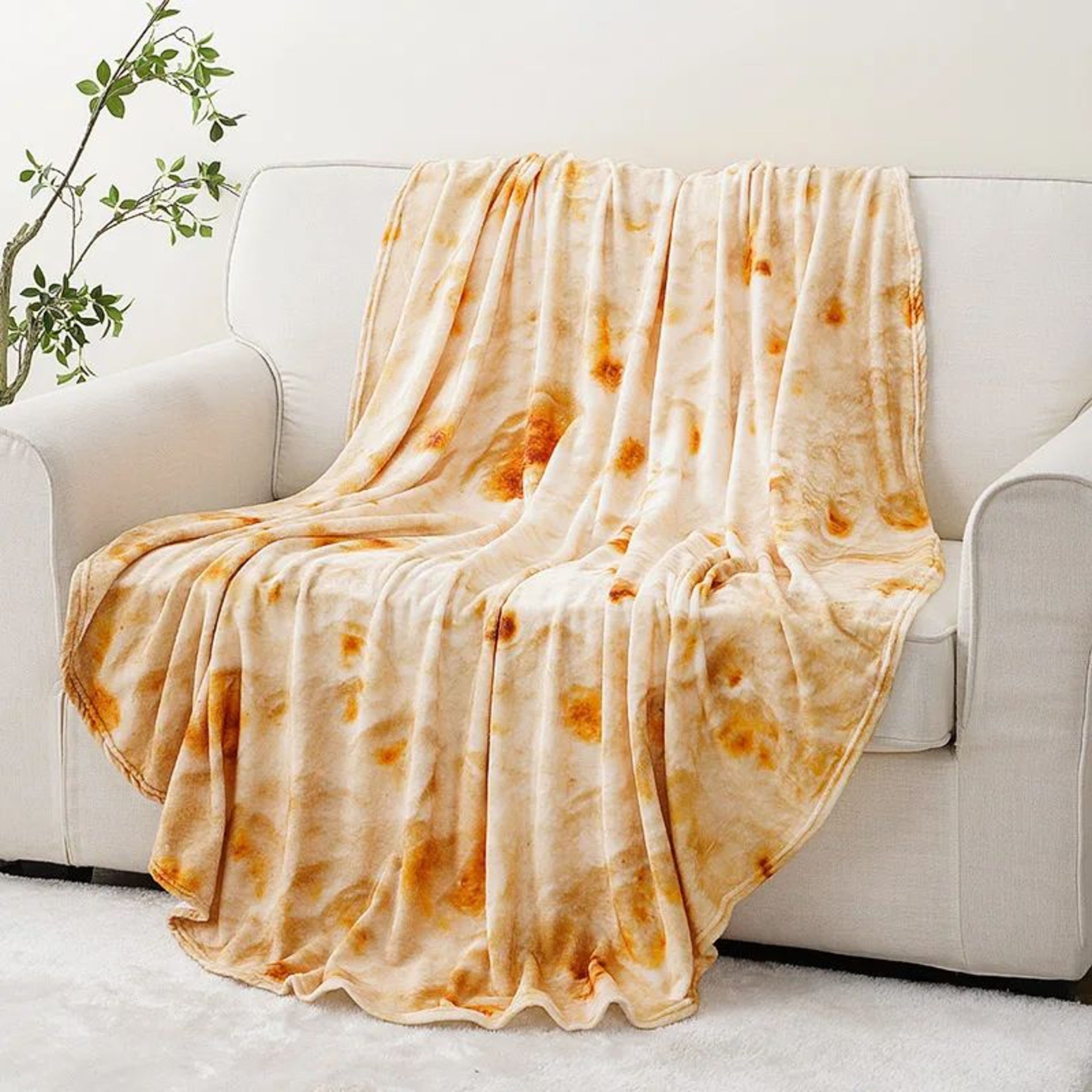 Soft Flannel Tortilla Blanket Round Funny Food Throw For Bed And Sofa 1