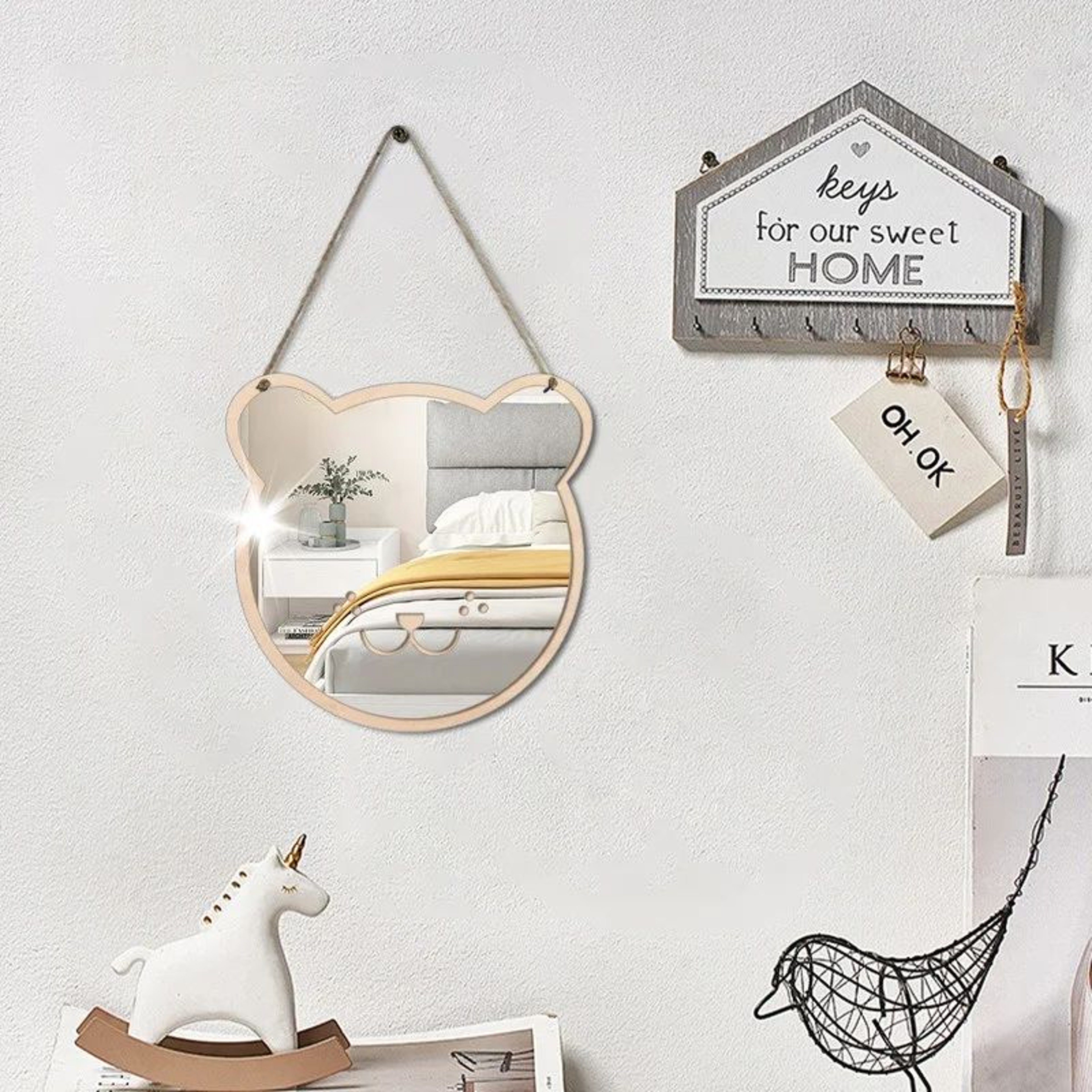 Cute Cartoon Animal Acrylic Mirror Wall Stickers For Kids Room Decor 1
