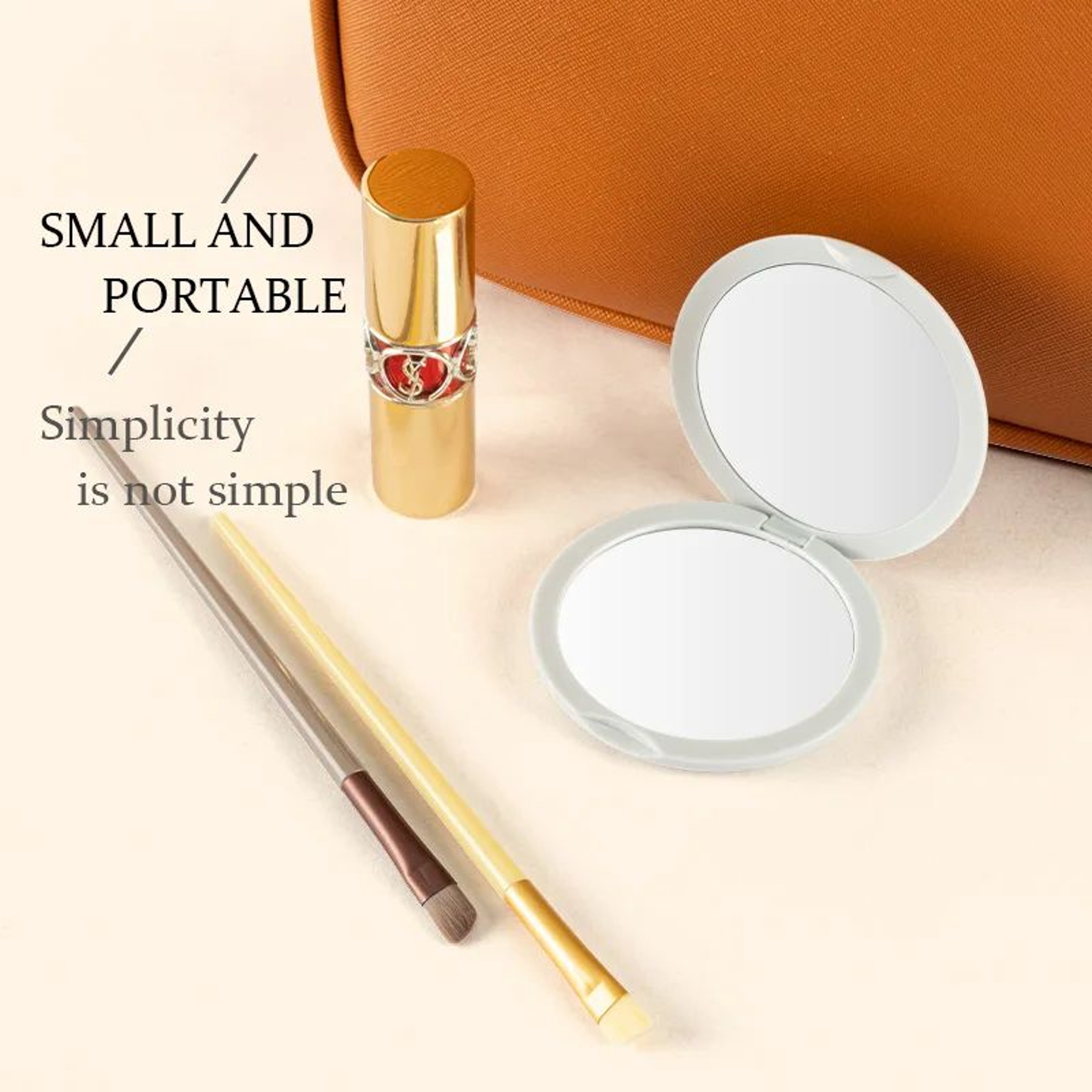 1X 10X LED Compact Travel Makeup Mirror With Folding Pocket Design 2
