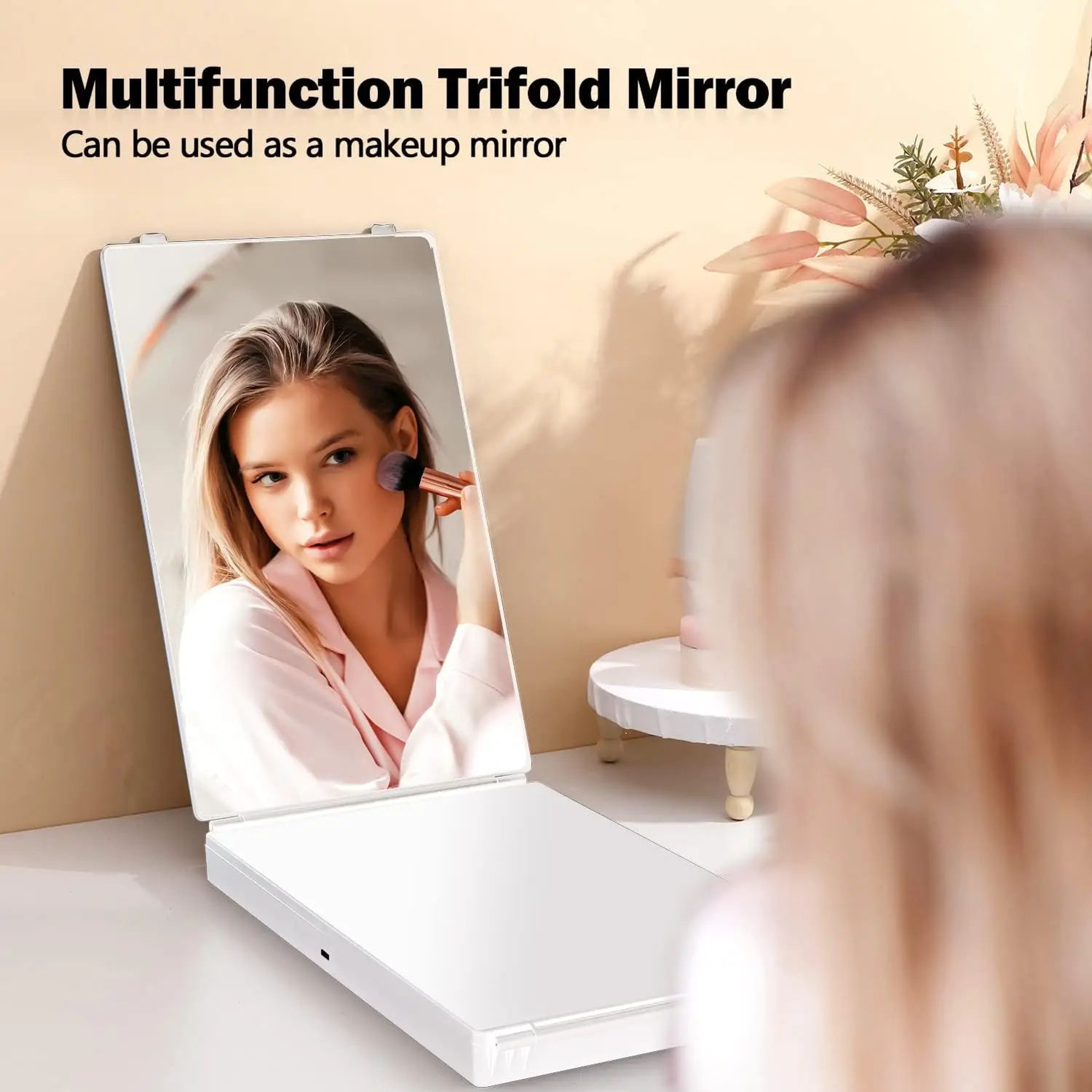 360 Trifold Self Haircut Mirror With Adjustable Telescoping Hooks 1