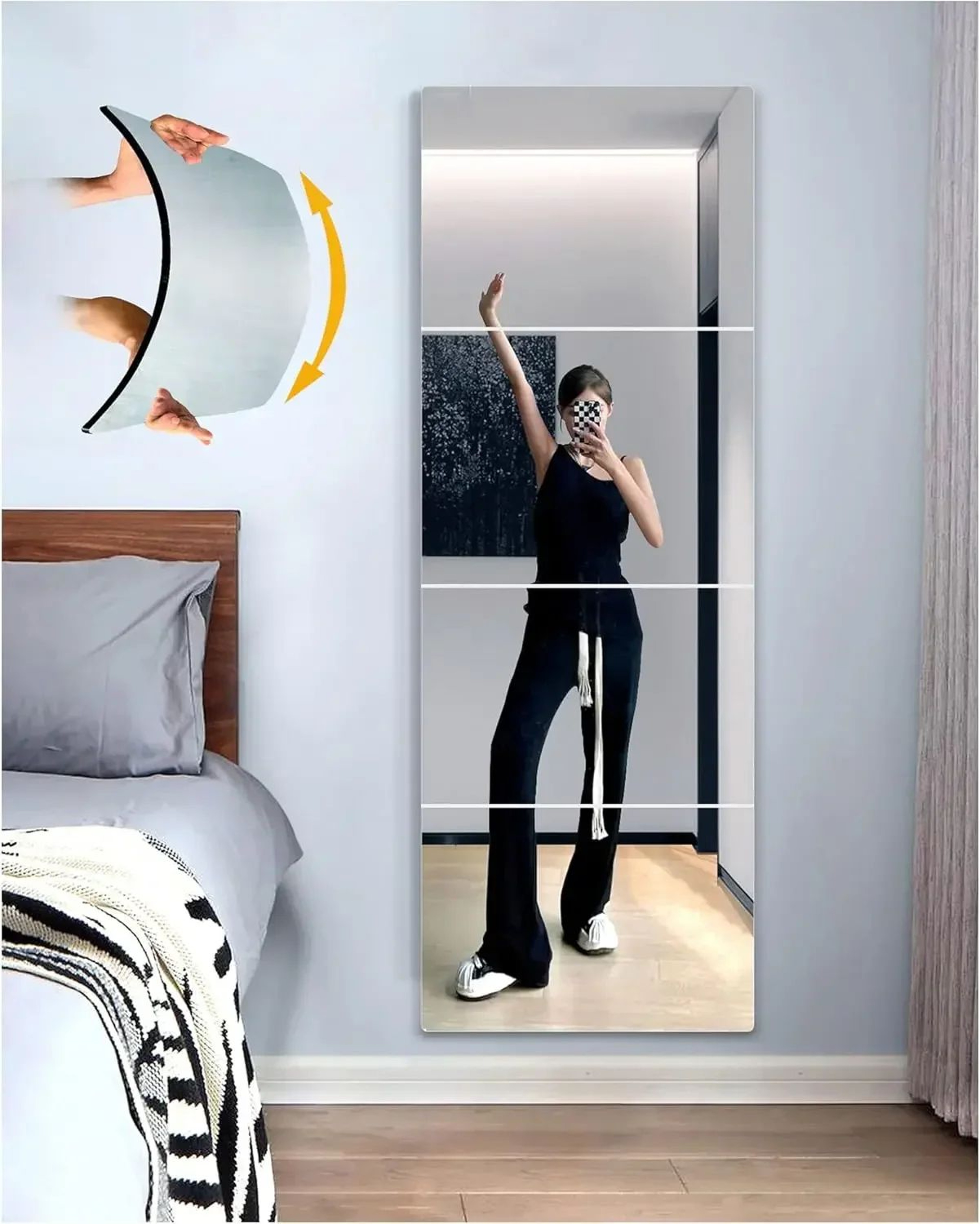 Shatterproof Soft Acrylic Full Length Wall Mirror Frameless Full Body Mirror 0