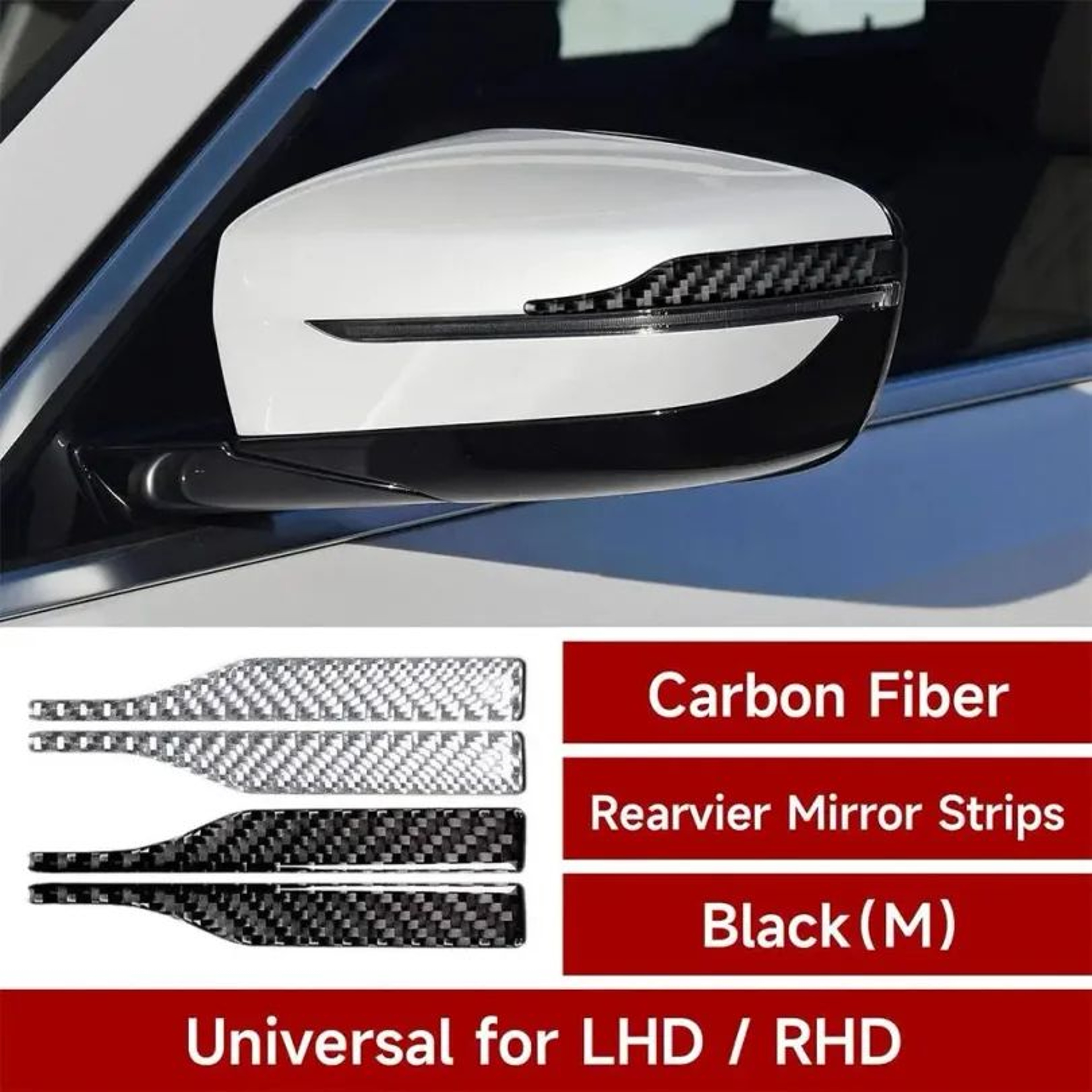 2PCS Universal Reflective Rearview Mirror AntiCollision Strips 2