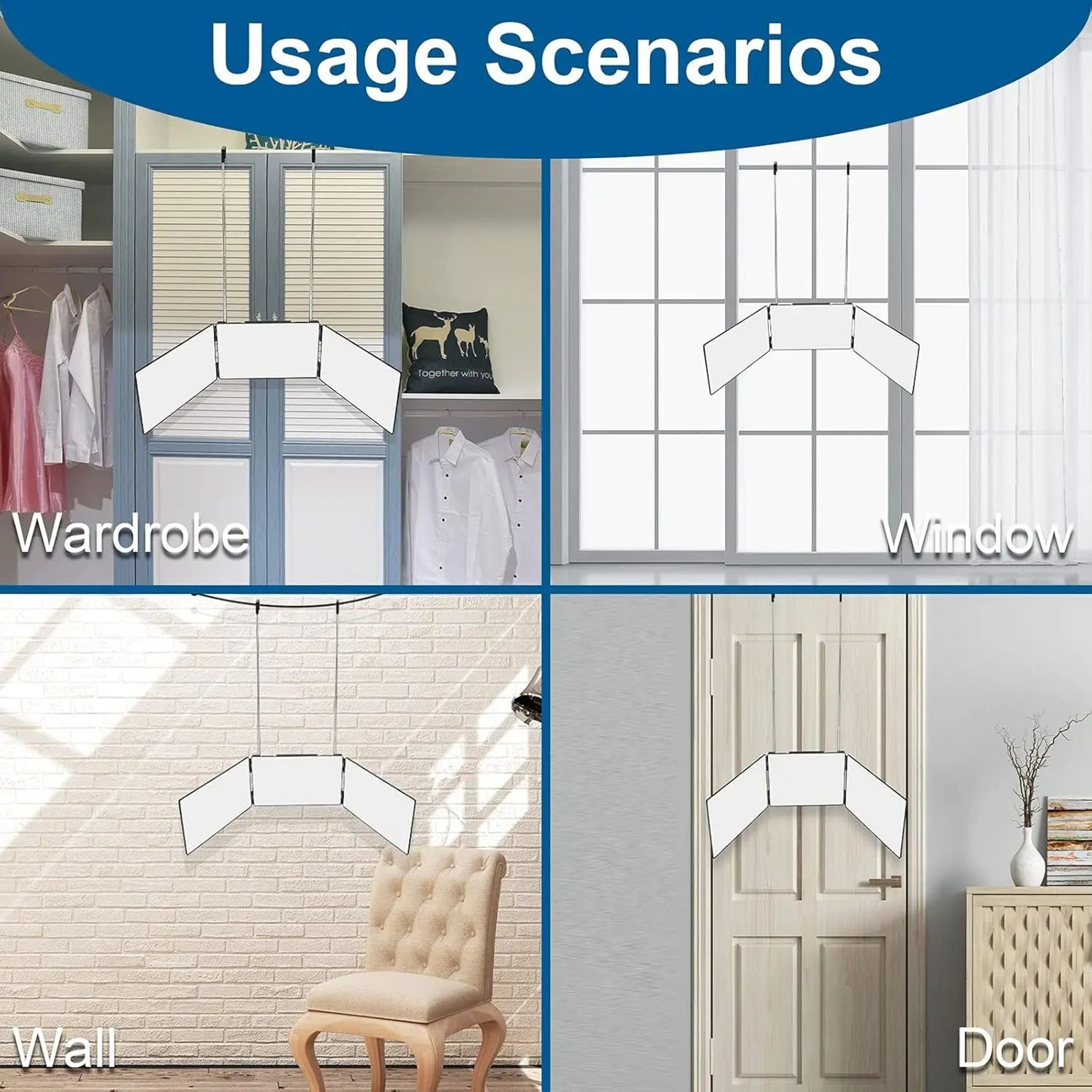 360 View 3 Way Self Haircut Mirror With Adjustable Telescoping Hooks 5