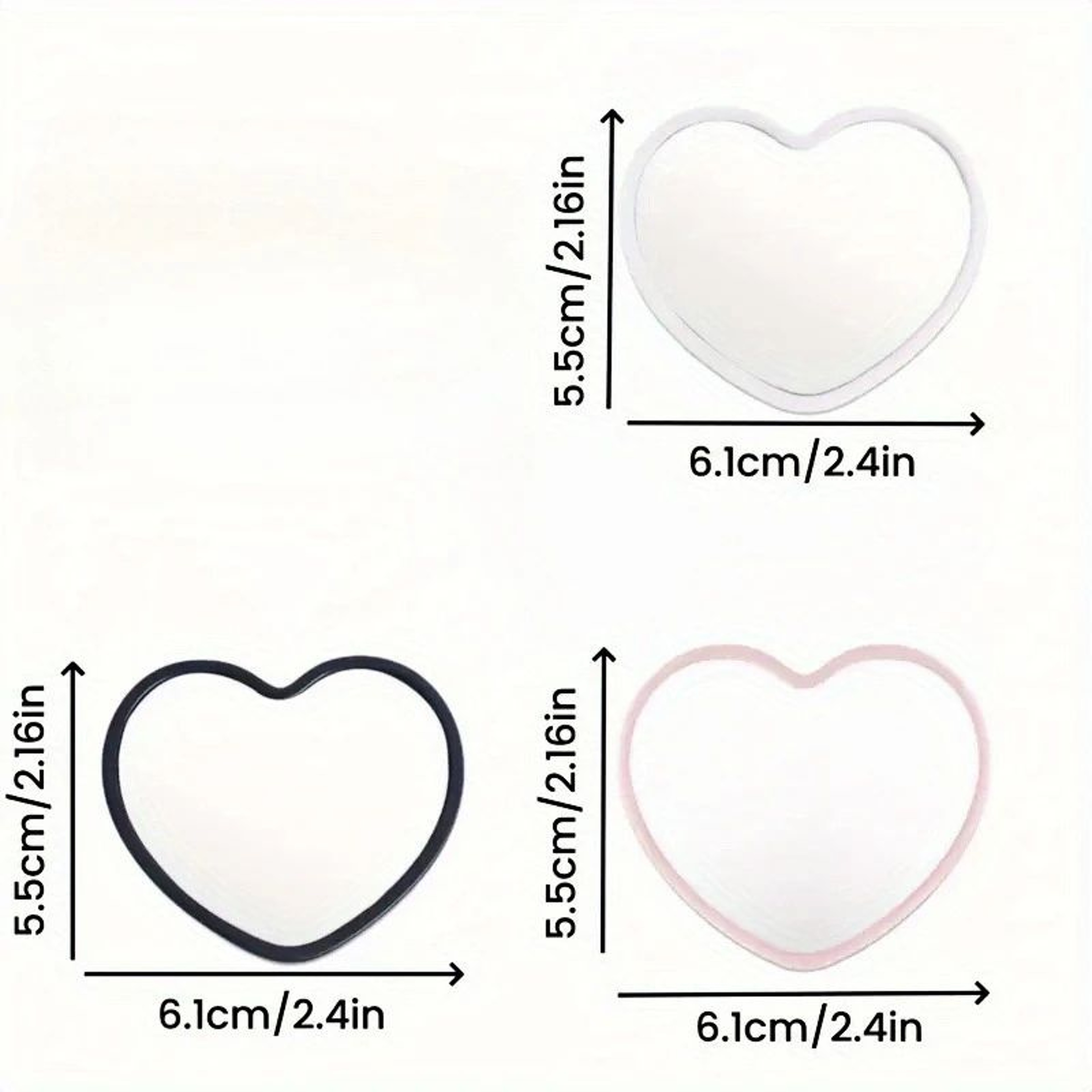 1020PCS Heart Shaped Pocket Mirrors Portable Mini Handheld Mirrors For Gifts And Favors 5