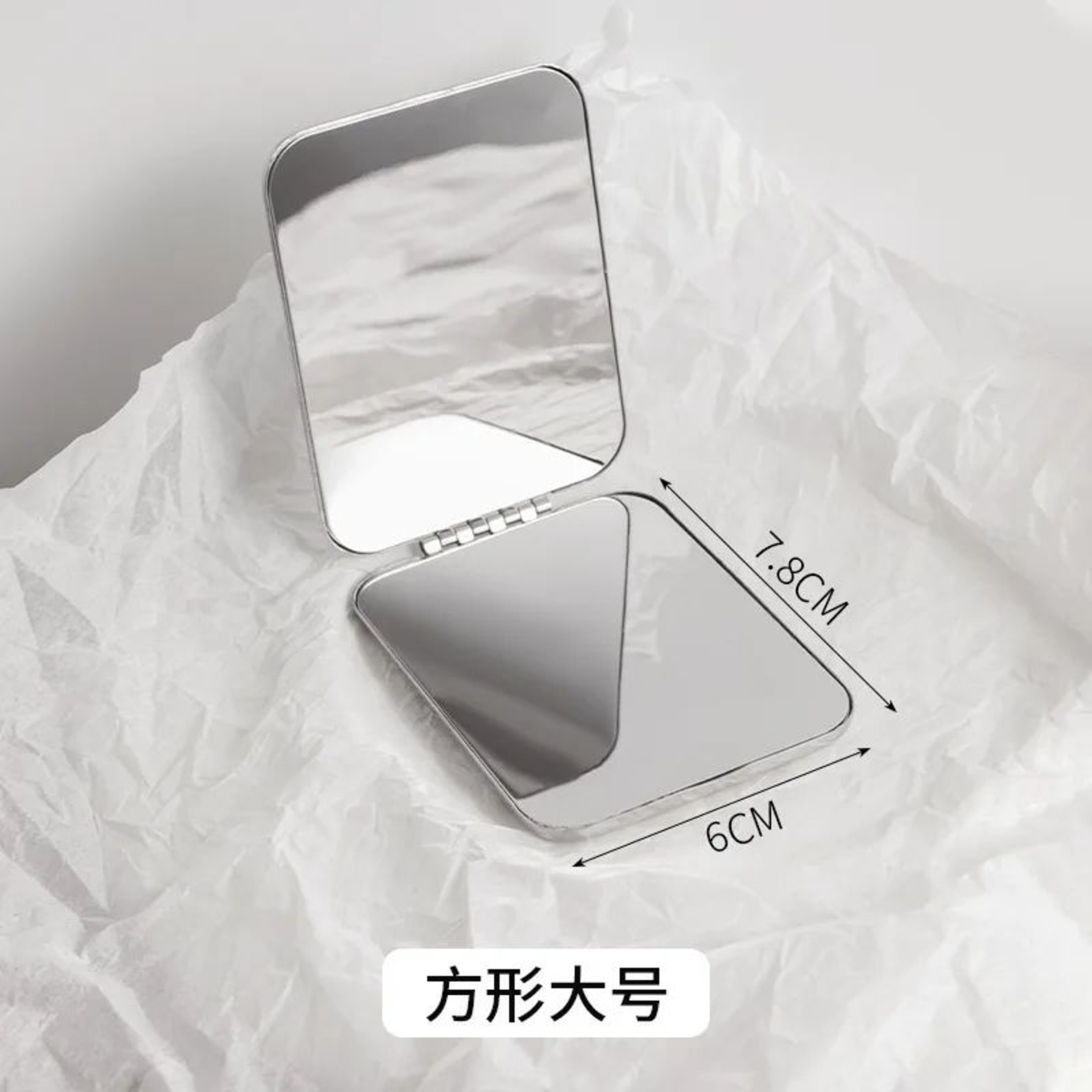Stainless Steel DoubleSided Compact Mirror Portable Folding Pocket Mirror 4