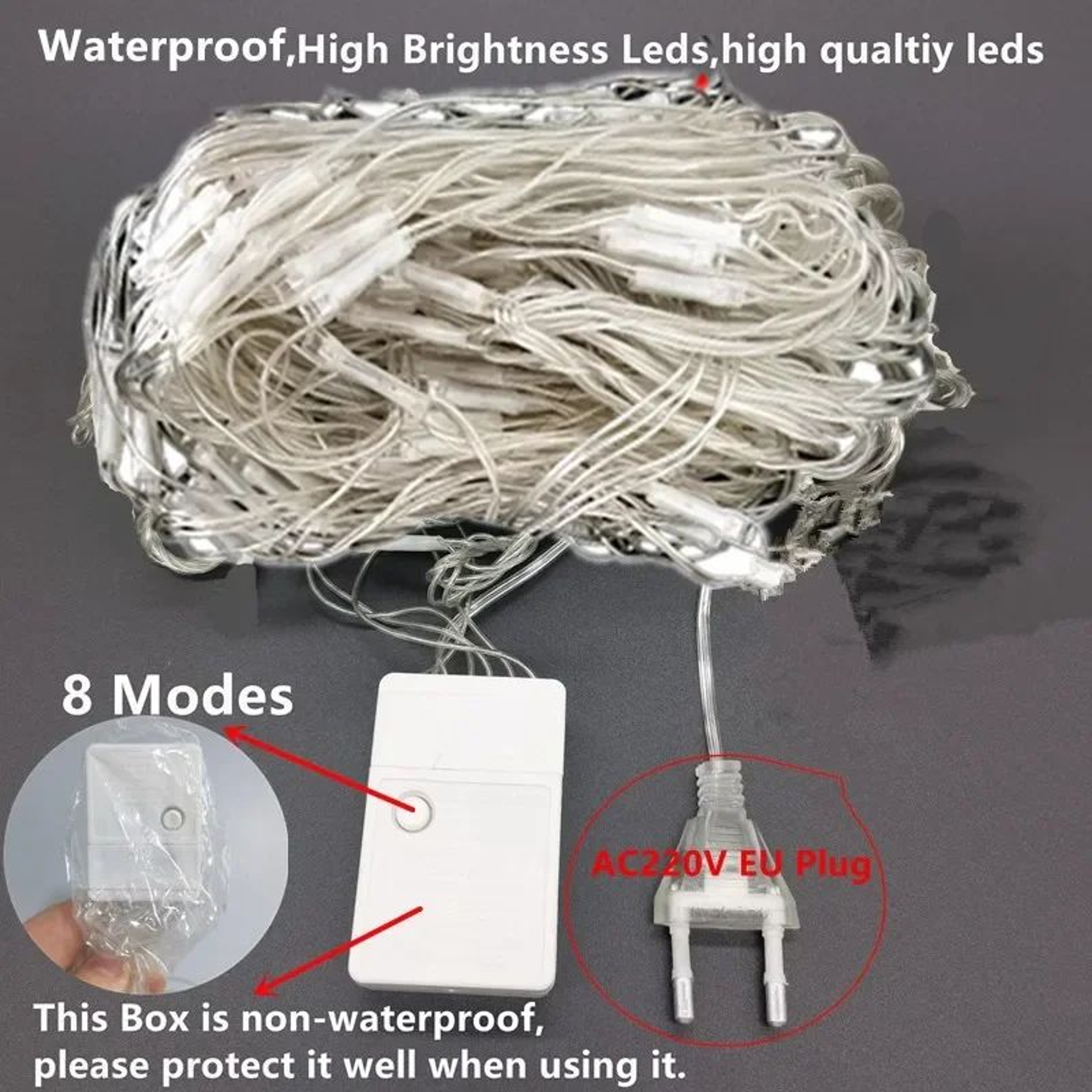 LED Icicle Waterfall String Lights For Outdoor Christmas And Eaves Decor 3