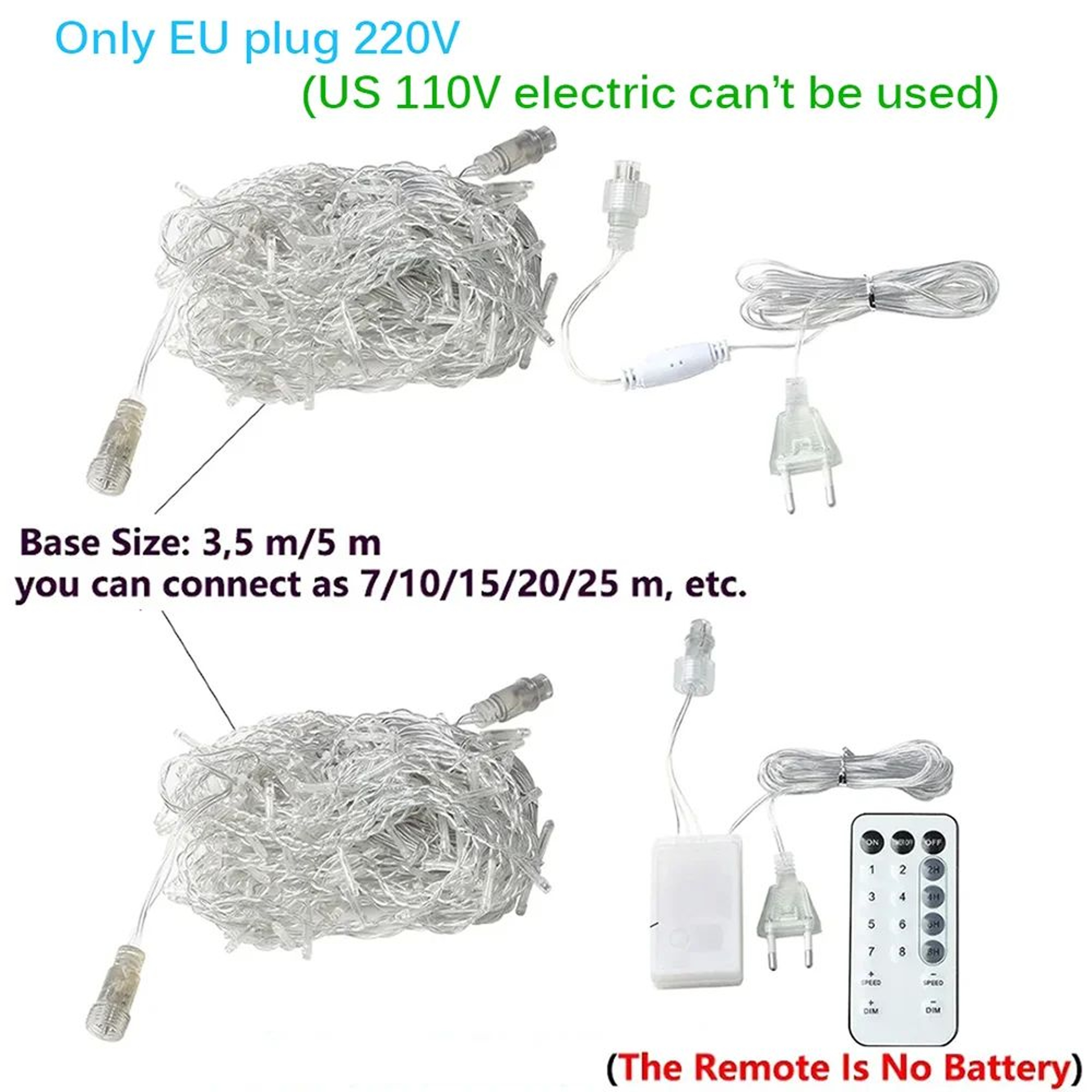 40M LED Icicle Curtain String Lights With Remote And EU Plug For Outdoor Holiday Decor 2