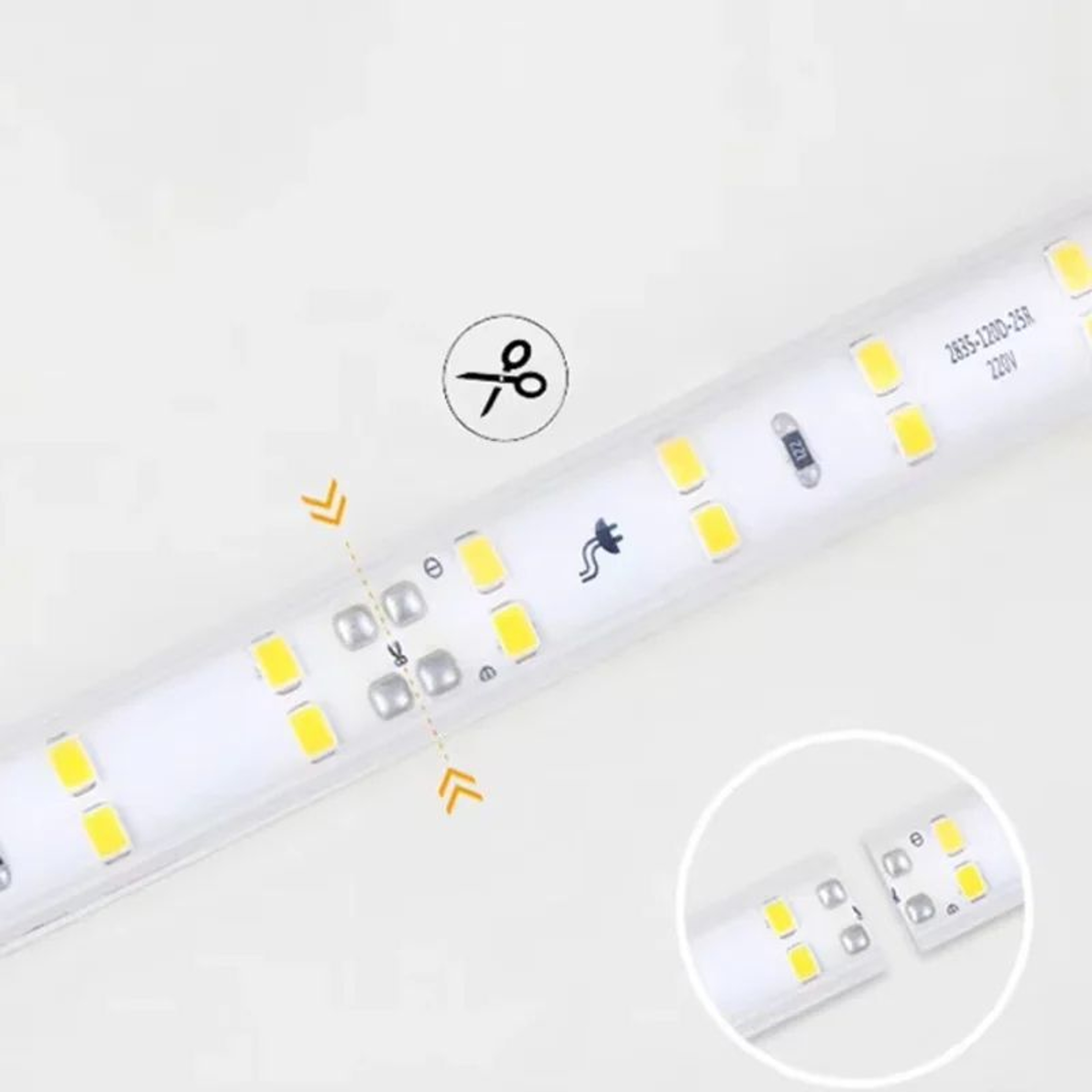 220V Waterproof LED Strip Light With EU Plug Flexible 2835 Ribbon For Indoor And Outdoor Decor 4