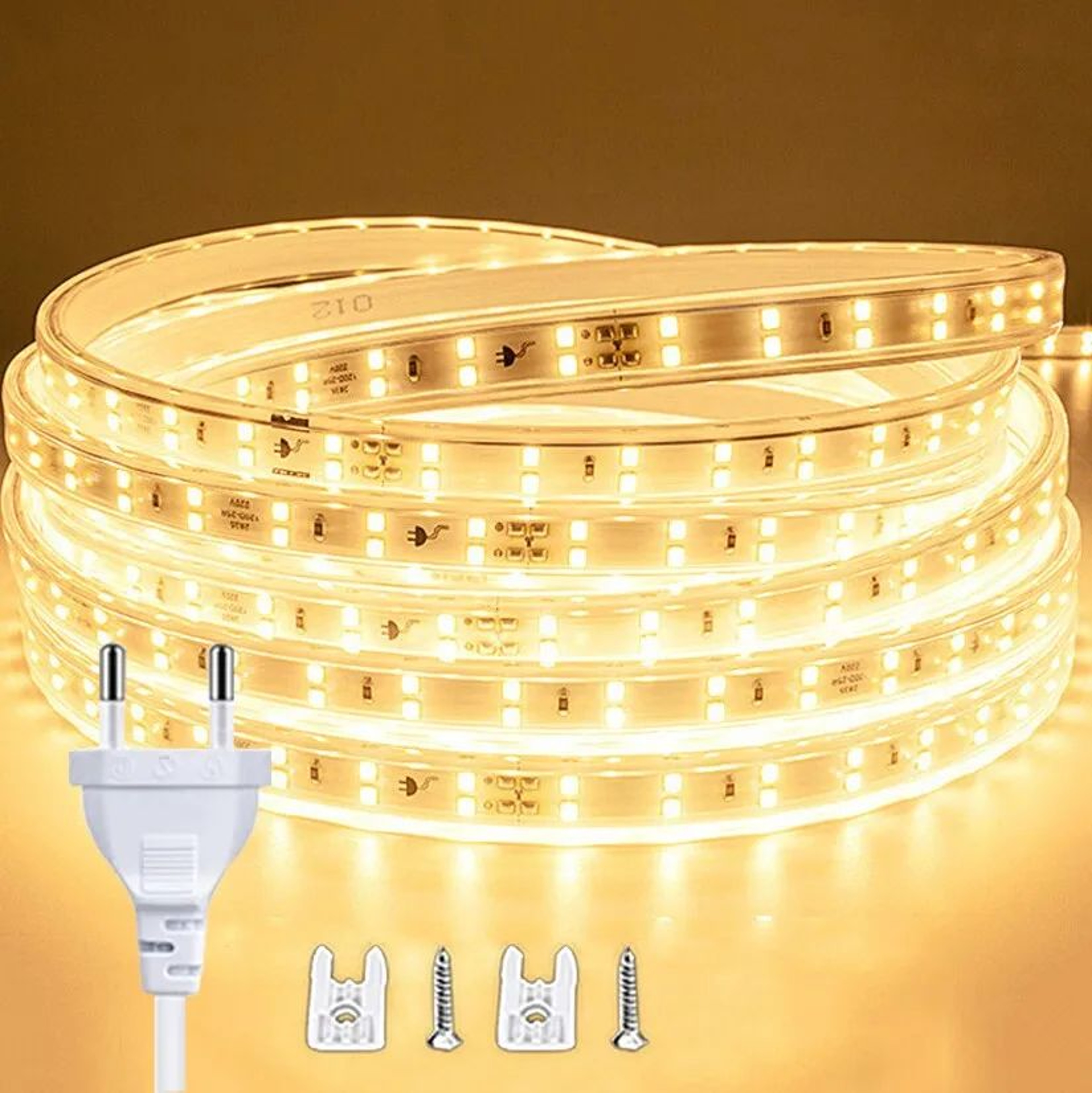 220V Waterproof LED Strip Light With EU Plug Flexible 2835 Ribbon For Indoor And Outdoor Decor 6