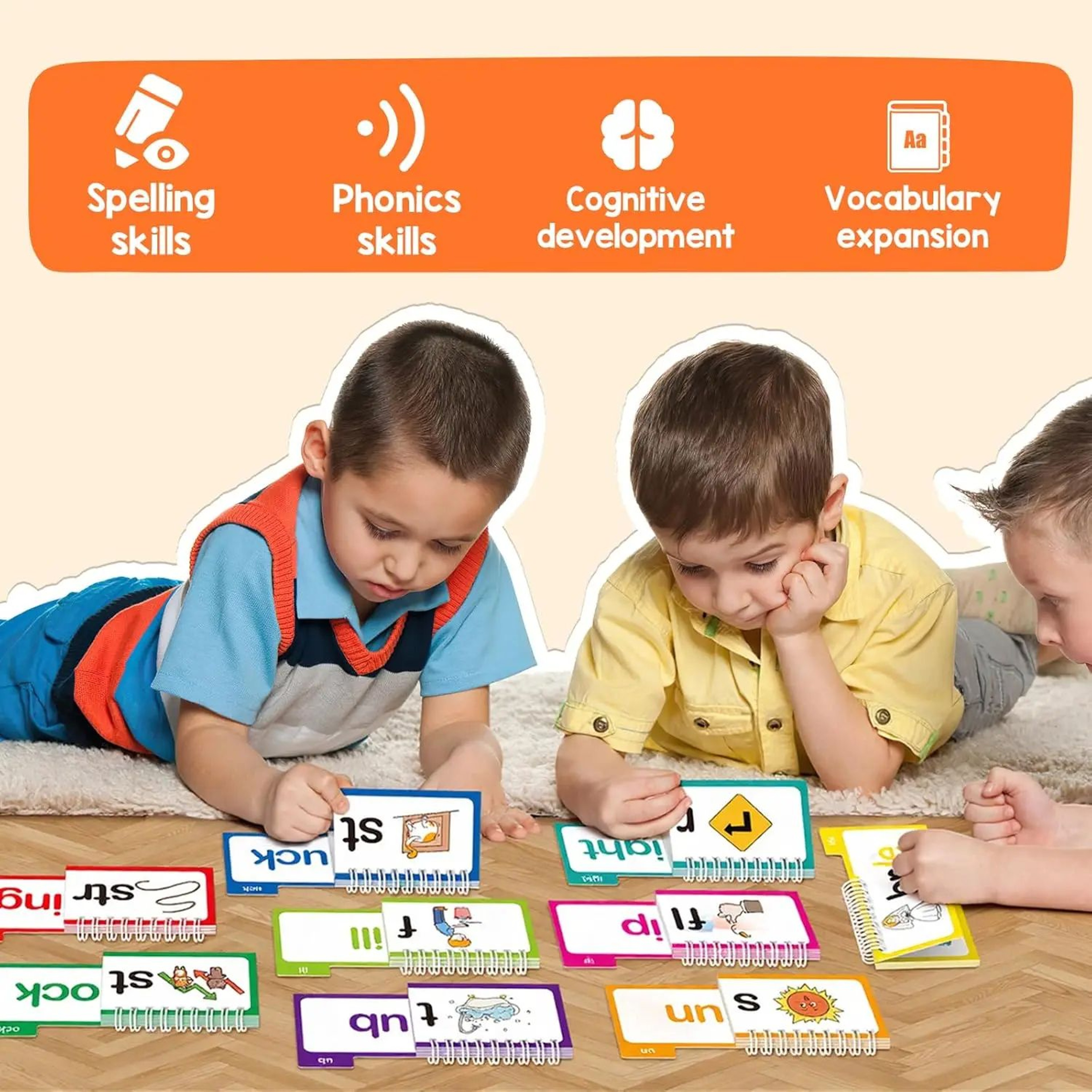 30PCS Phonics Word Family Flip Books For Kids  Learn To Read Flash Cards 3