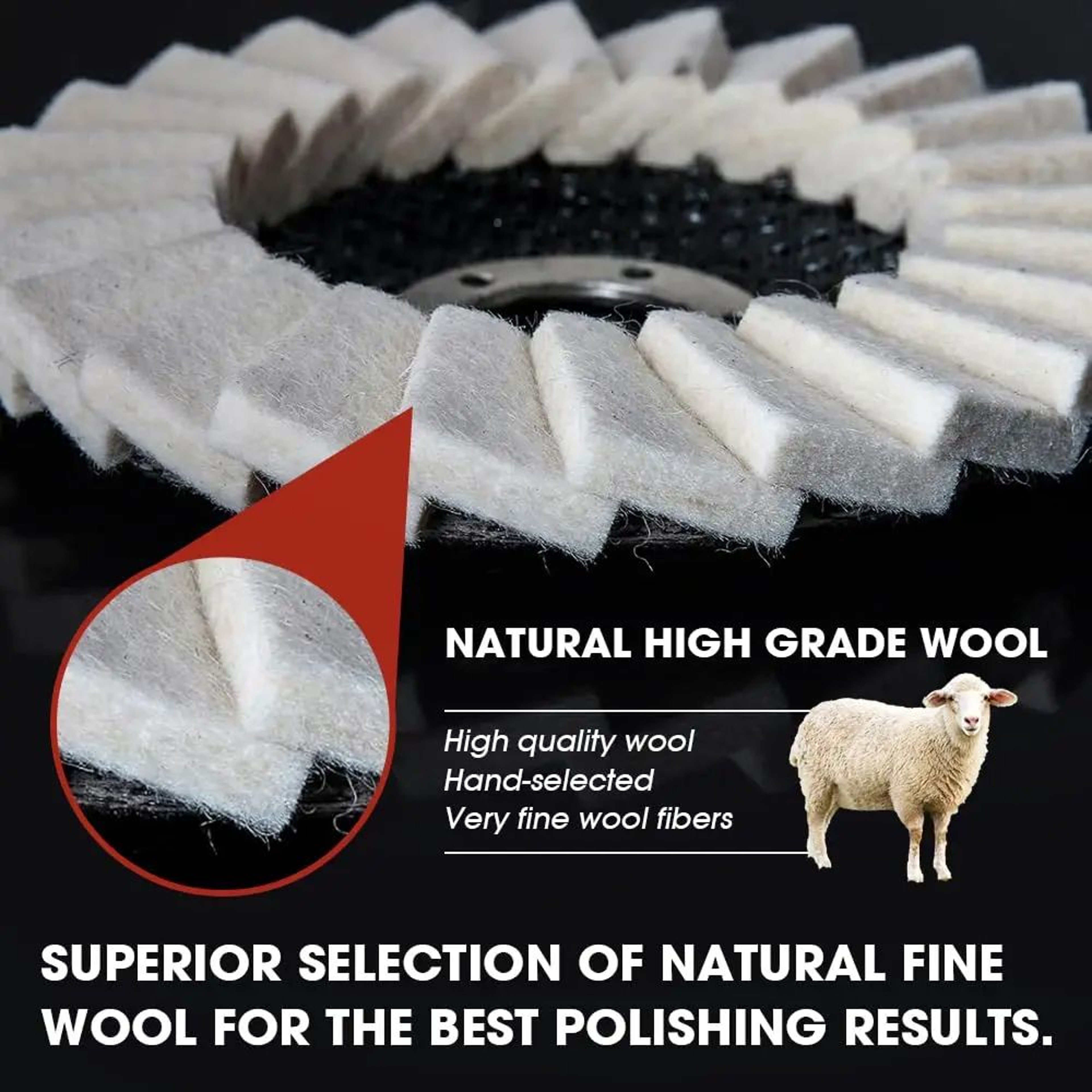 115125mm Wool Felt Flap Polishing Disc For Angle Grinder Metal And Stone Mirror Finish 2