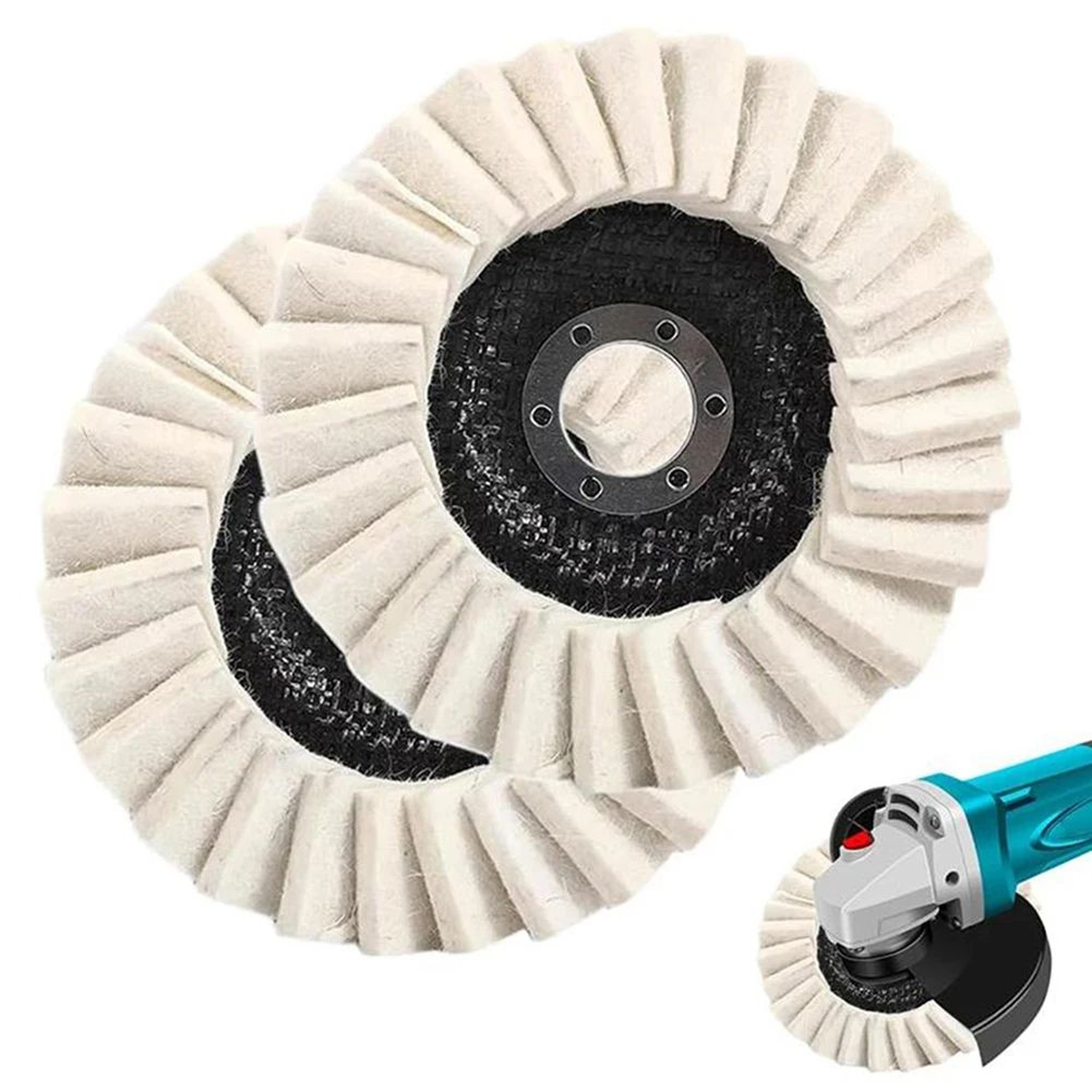 115125mm Wool Felt Flap Polishing Disc For Angle Grinder Metal And Stone Mirror Finish 0
