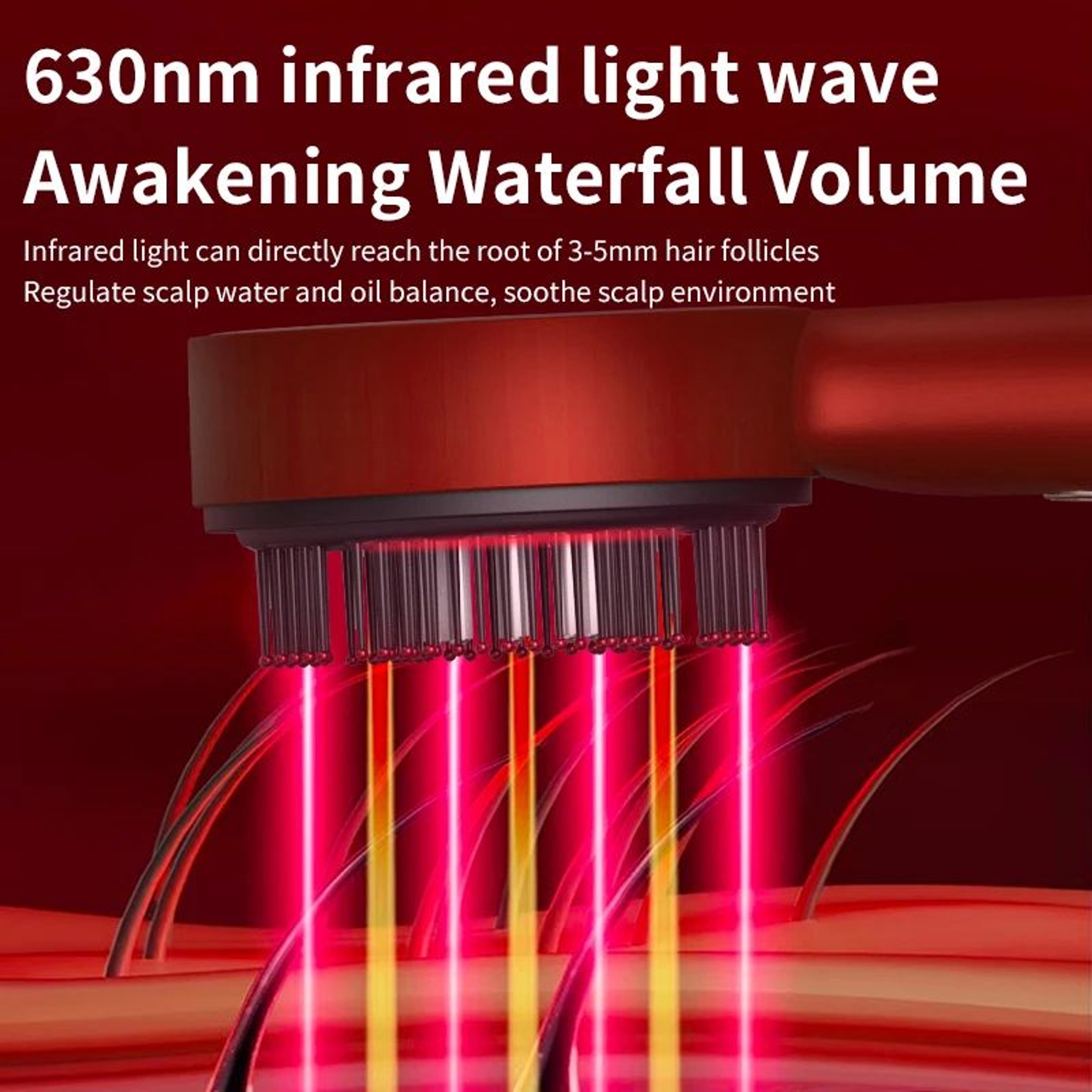 Electric Red Light Scalp Massage Comb With Oil Applicator 1