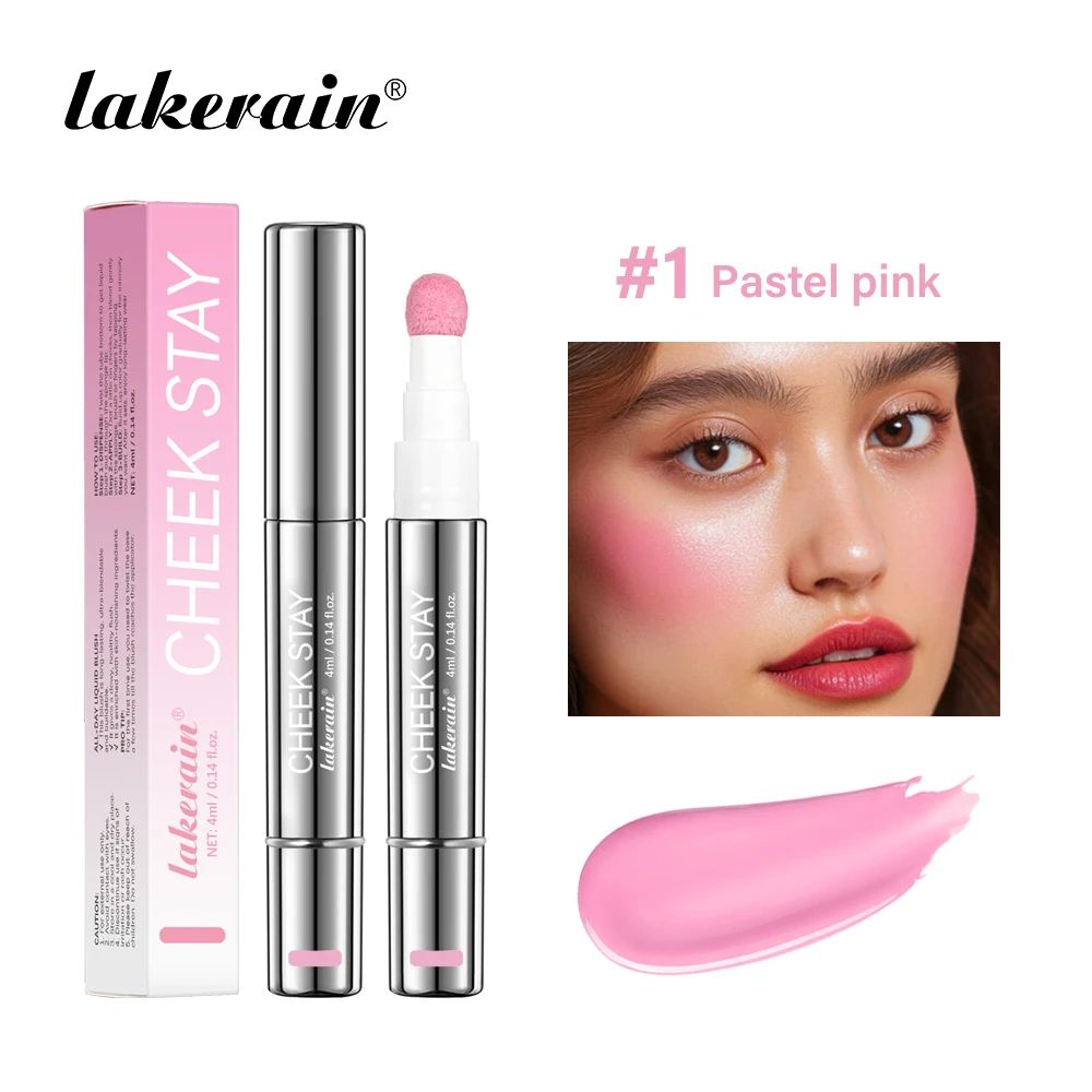 6 Color Long Lasting Liquid Blush With Sponge Applicator 11
