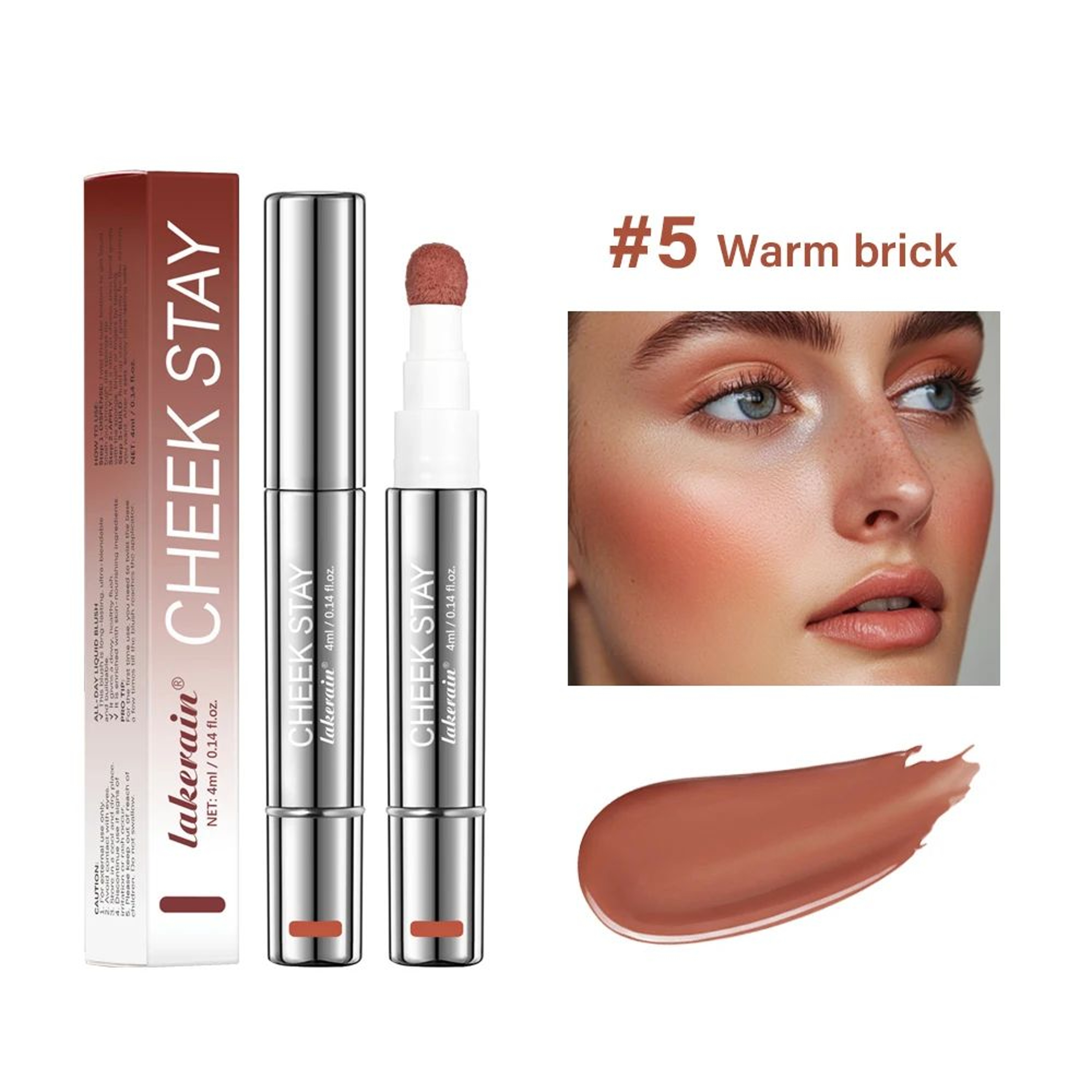 6 Color Long Lasting Liquid Blush With Sponge Applicator 8