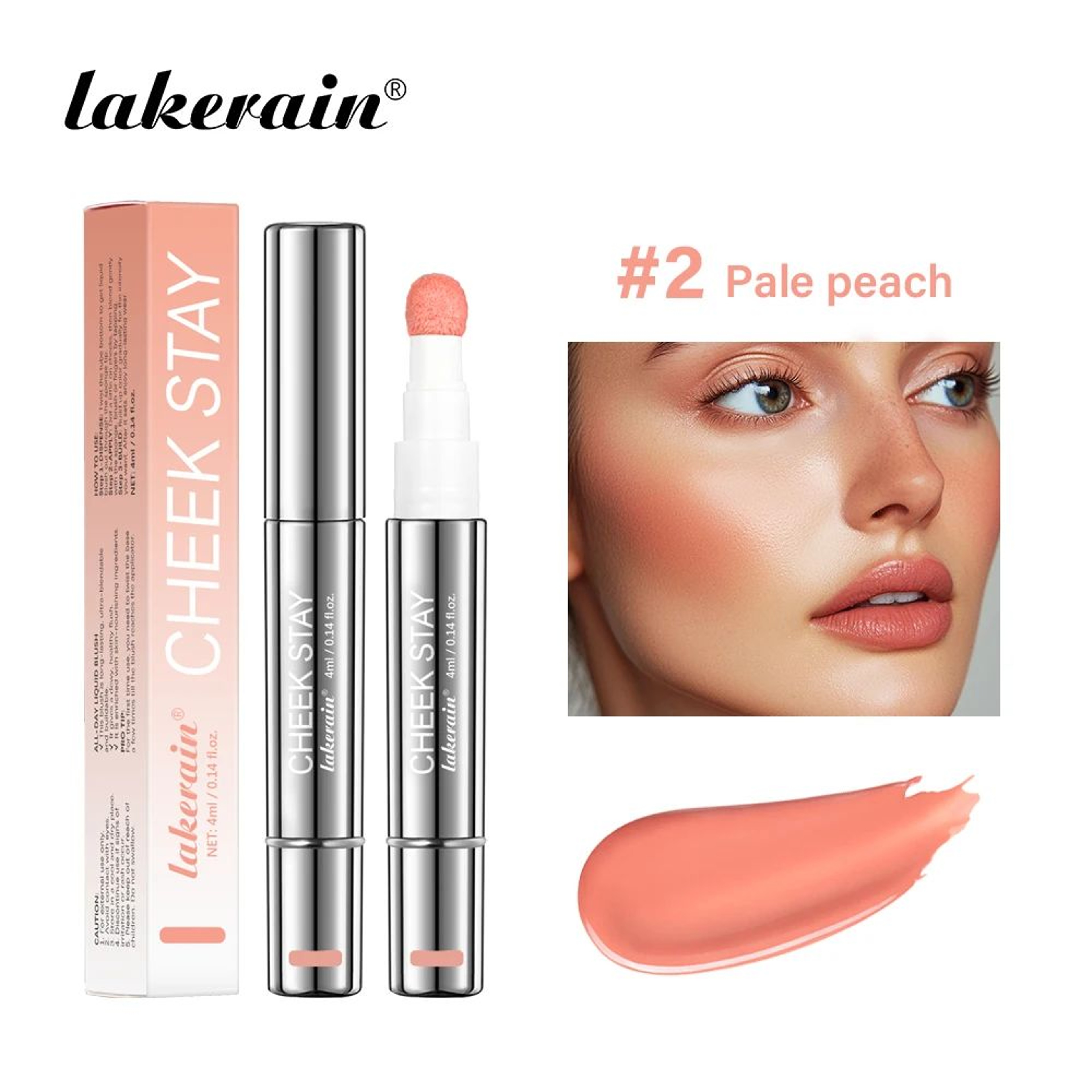6 Color Long Lasting Liquid Blush With Sponge Applicator 10