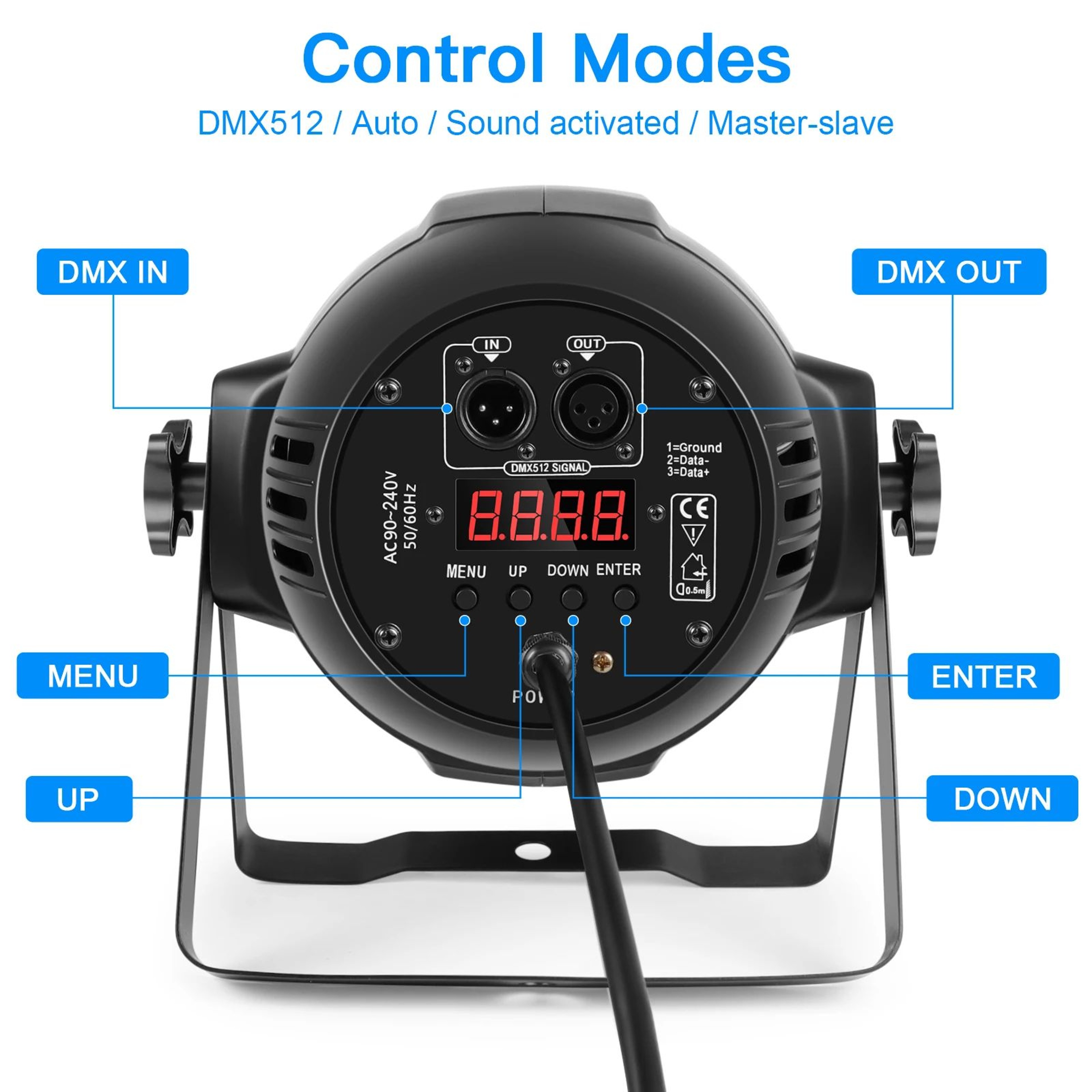 4PCS RGBW LED PAR Stage Lights With DMX 512 Control For DJ Parties And Events 2