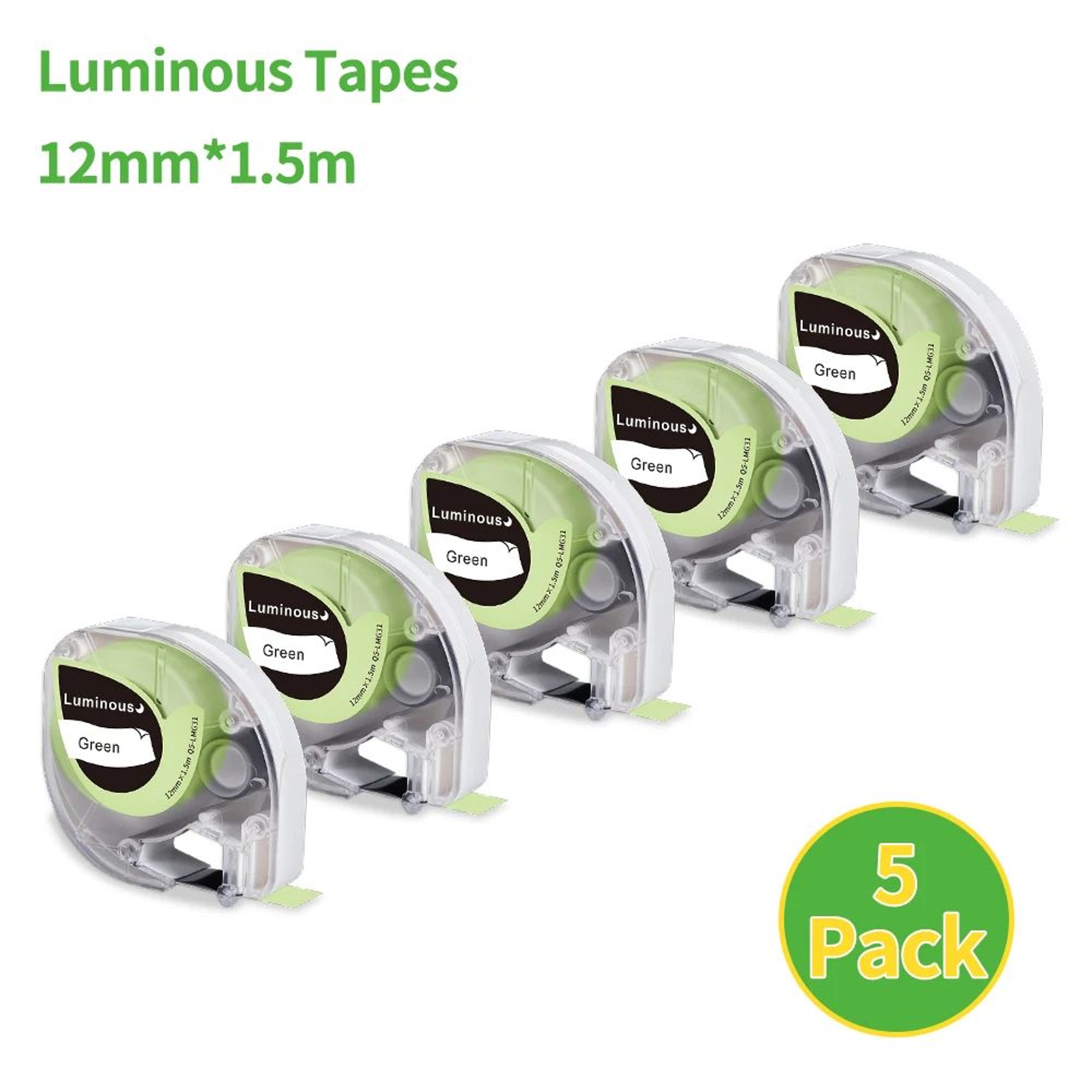 Compatible DYMO LetraTag 12mm Plastic Label Tape Refills For LT100H 200B QX50 22