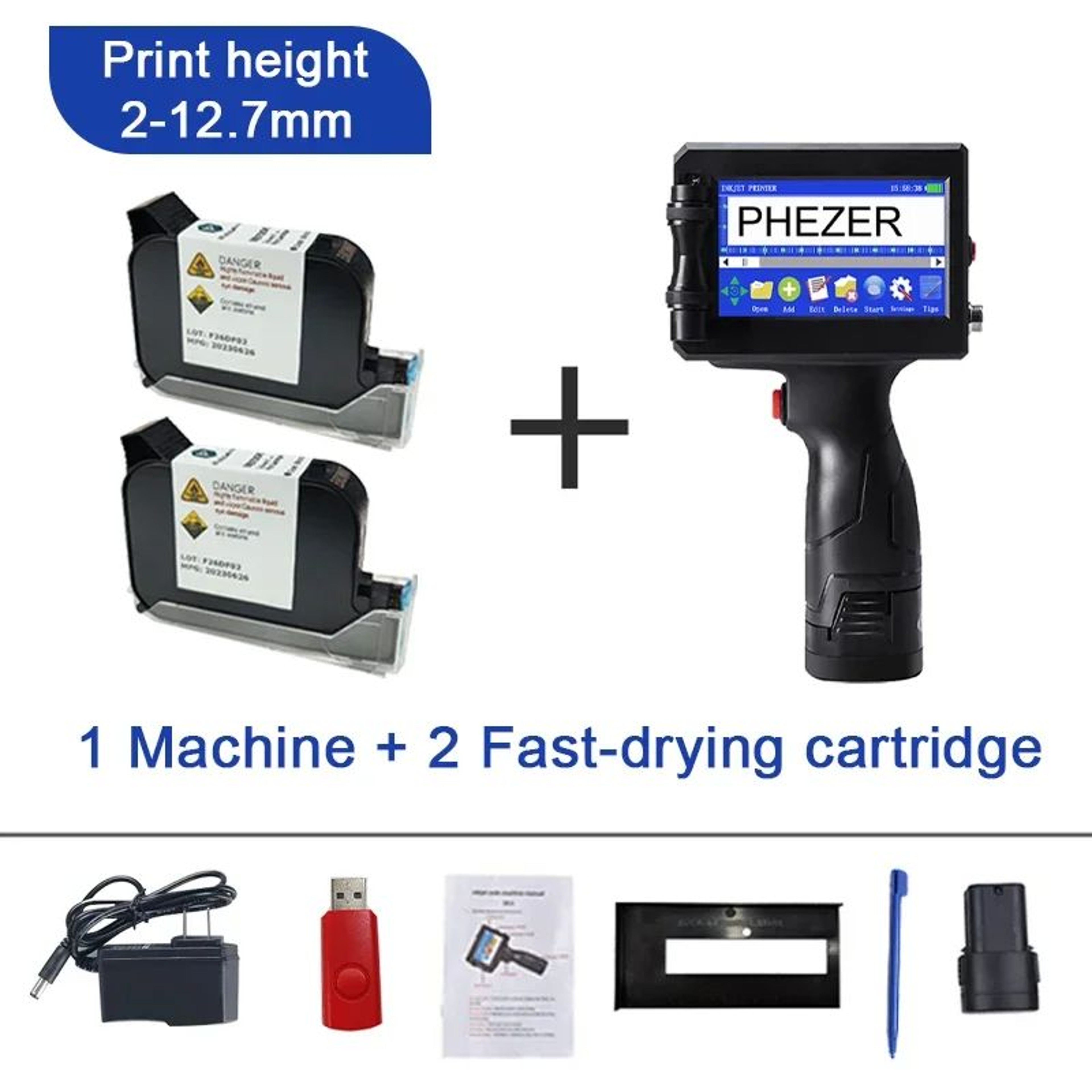 Portable 127mm Handheld Inkjet Printer For Batch Codes QR Codes And Expiry Dates 10