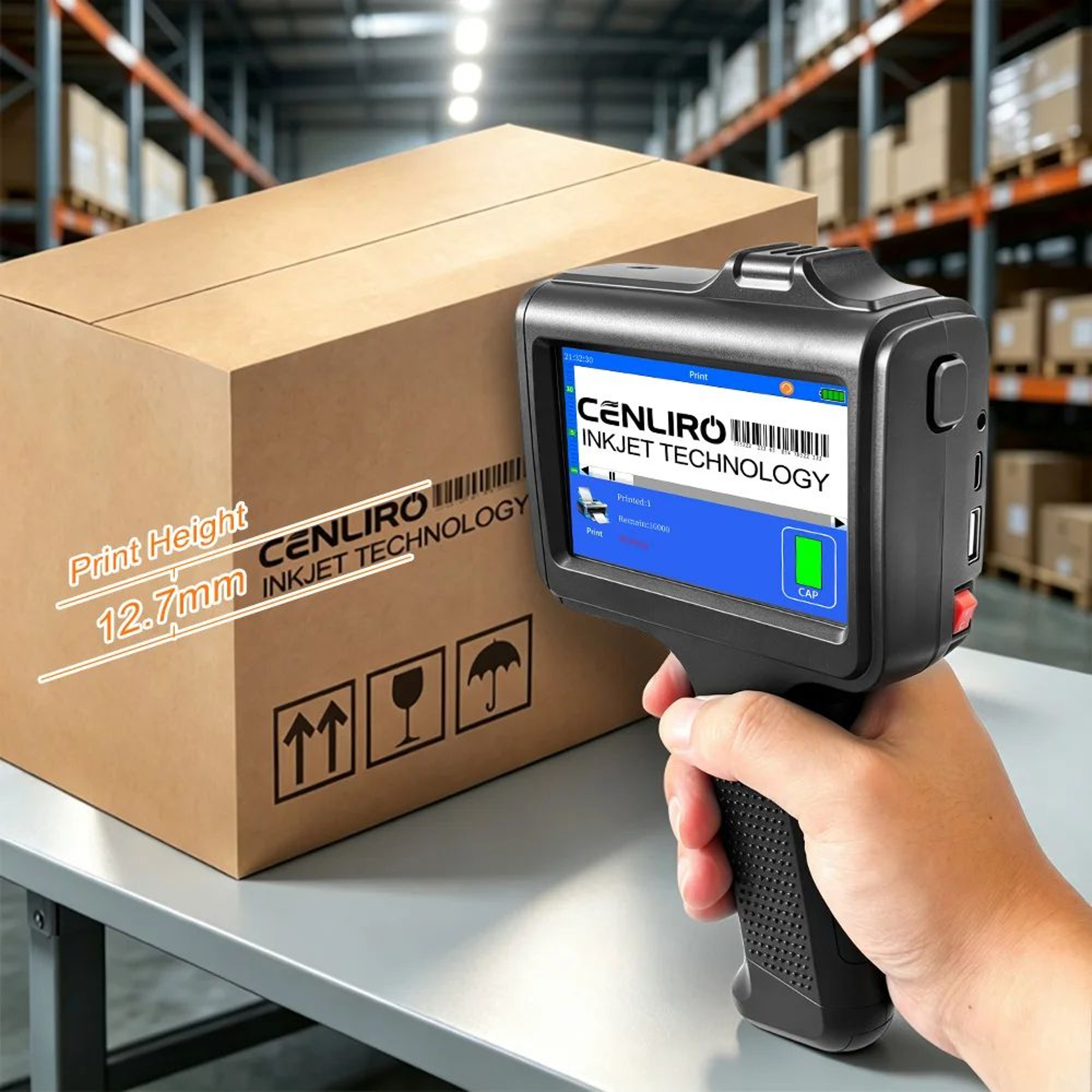 600DPI Handheld Inkjet Printer With FastDrying Ink For Date Batch Number QR Code And Logo Printing 4