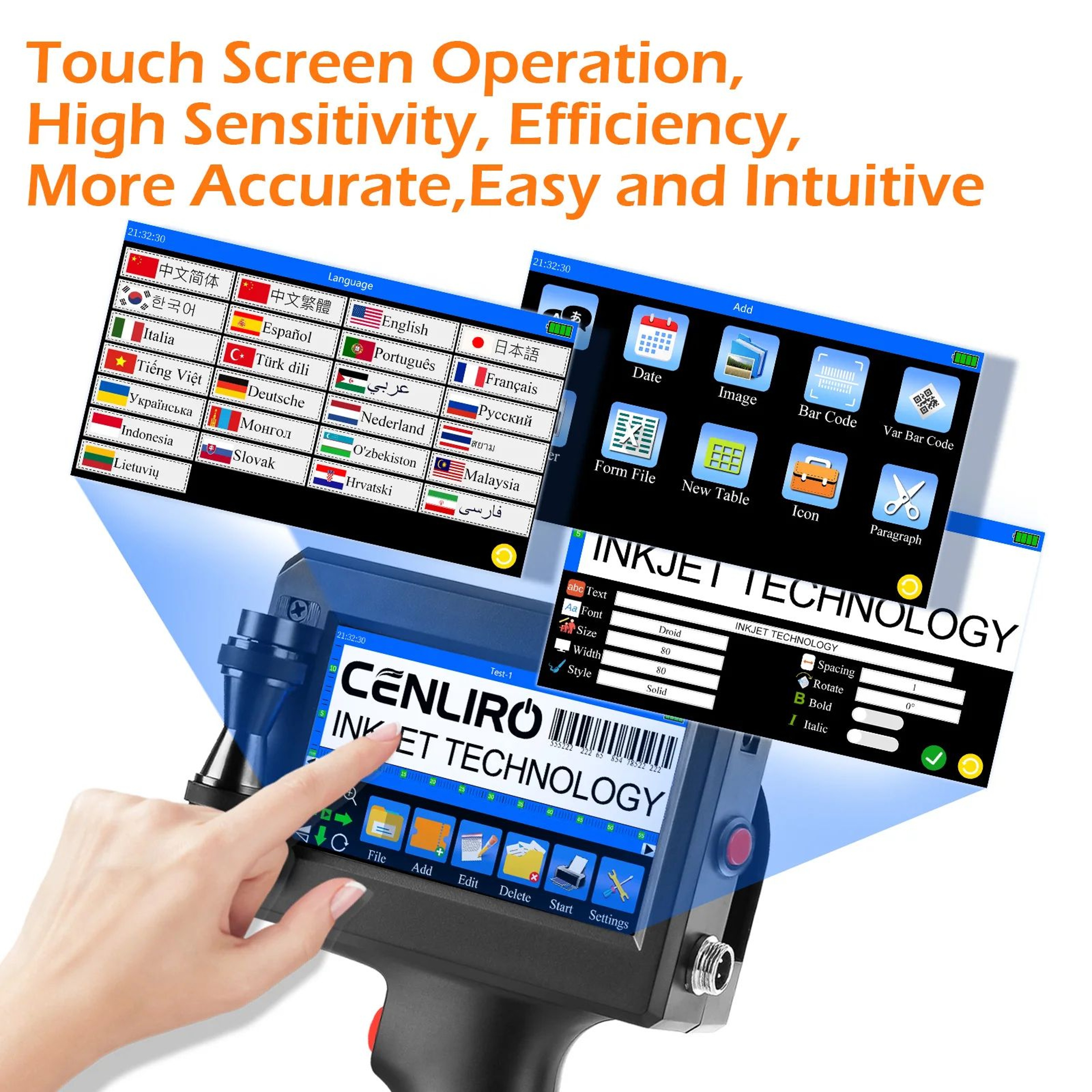127mm Handheld Inkjet Printer Portable Batch Code Expiry Date And QR Code Printing Machine 2