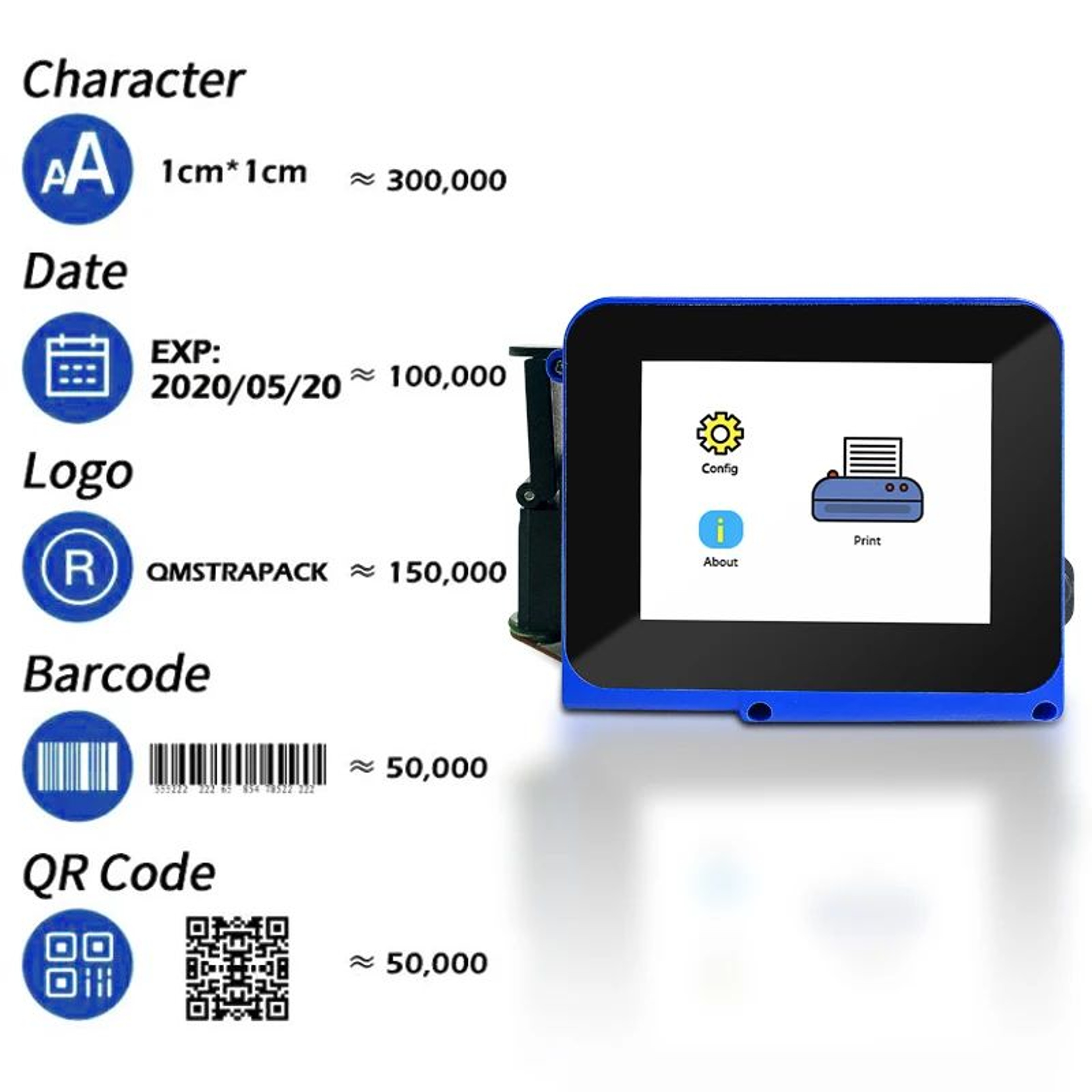 Mini Handheld Inkjet Printer For Date Coding QR Codes And Packaging 2