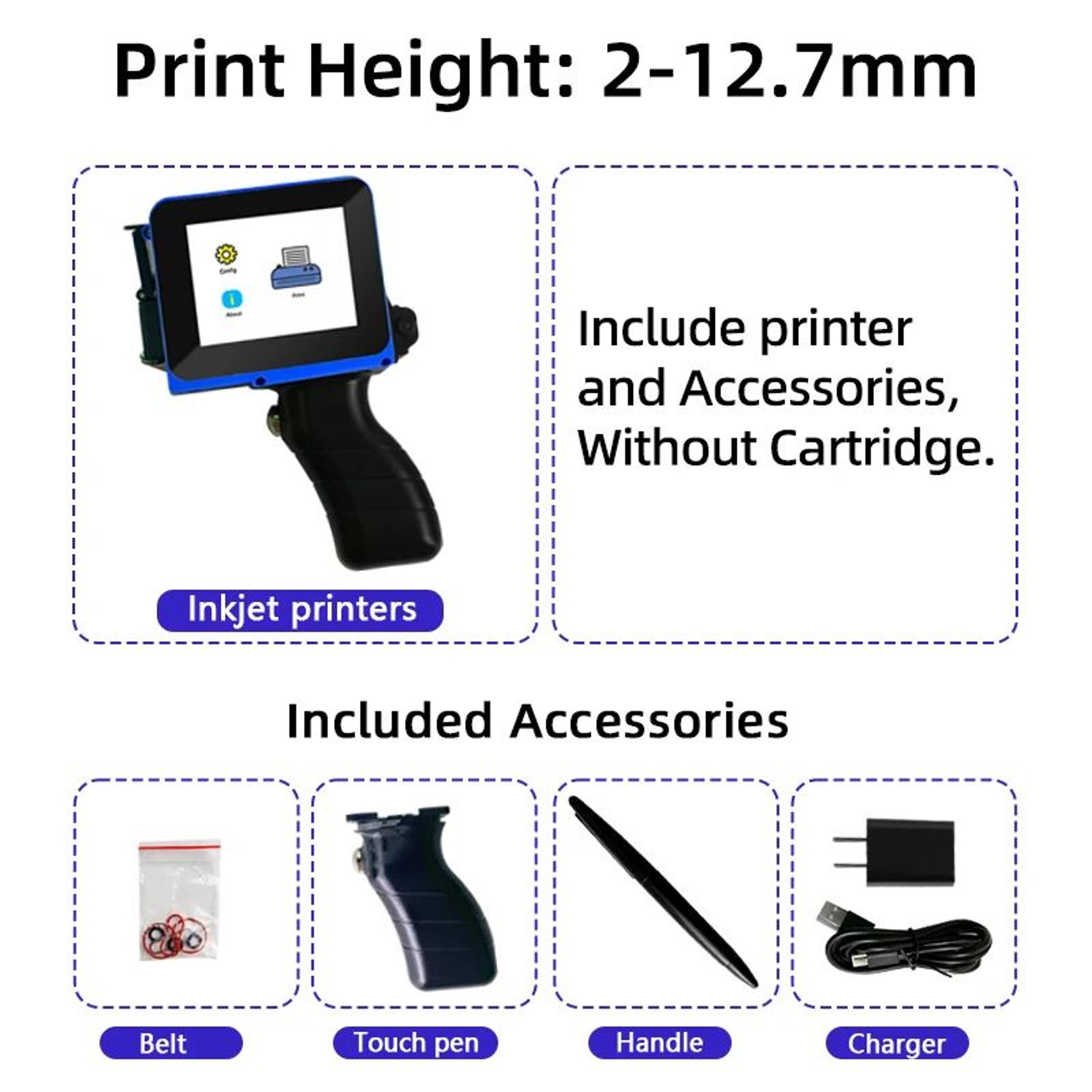 Mini Handheld Inkjet Printer For Date Coding QR Codes And Packaging 7