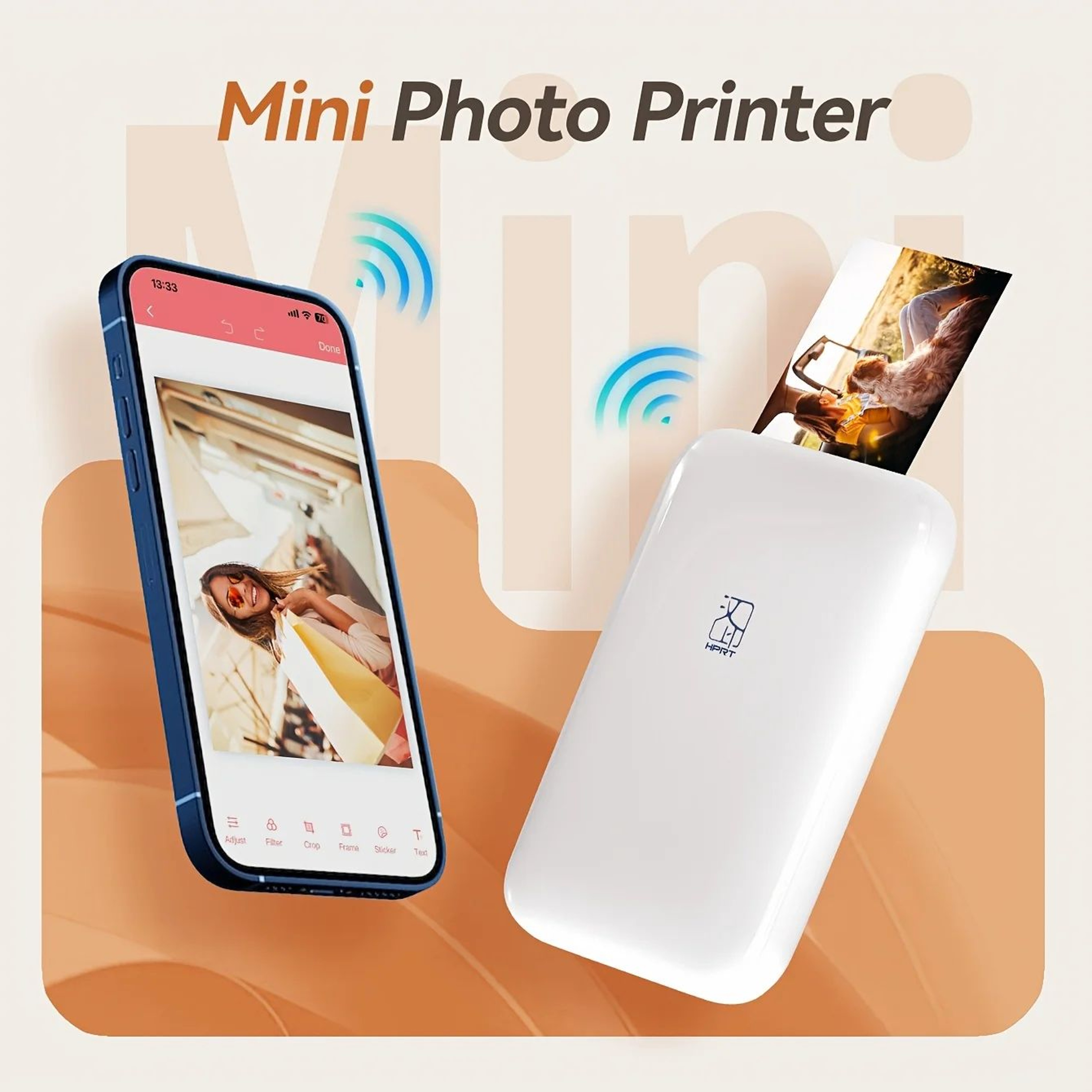 Portable 2x3 Inch Bluetooth Color Photo Printer For Smartphones 5