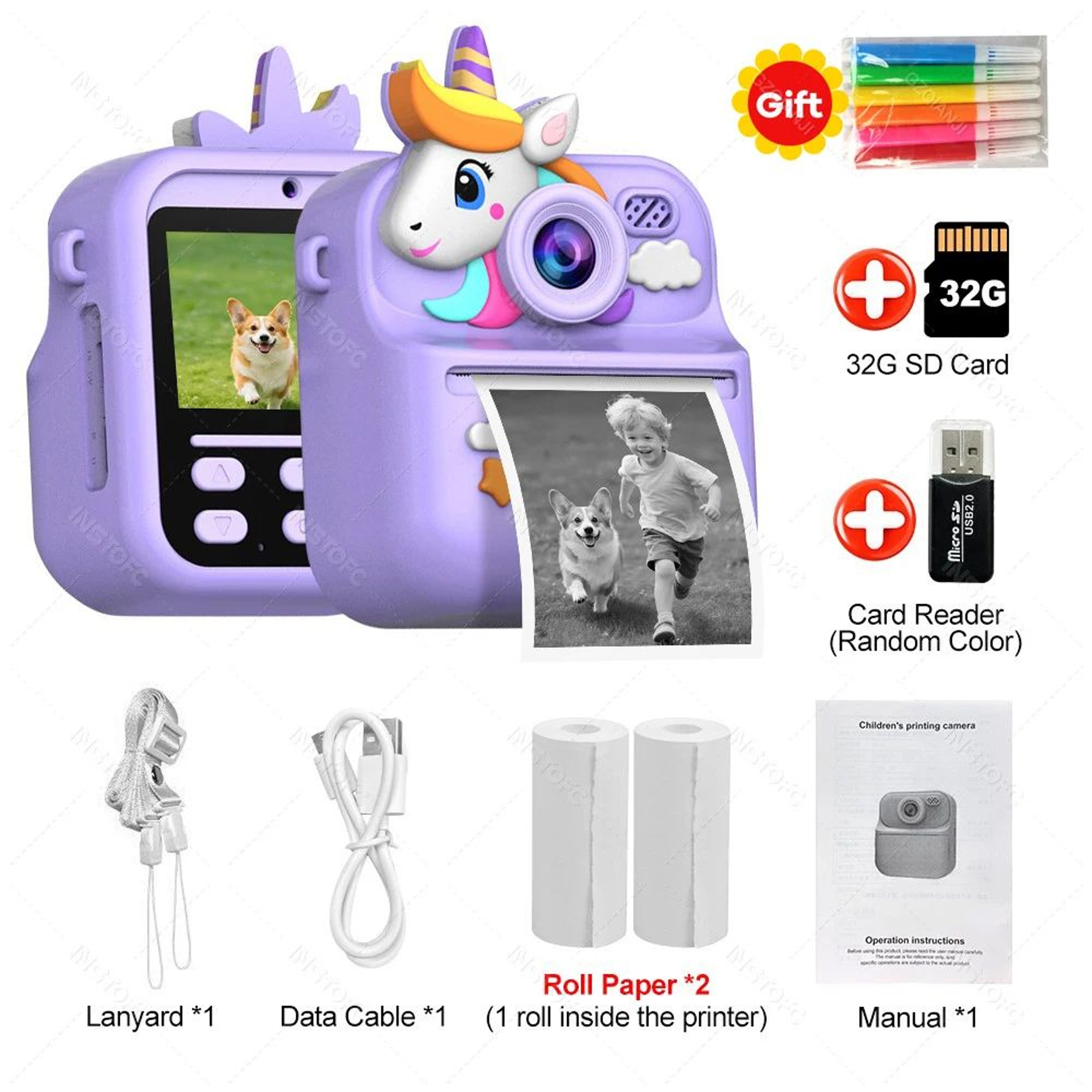 Kids Instant Print Digital Camera With 1080P HD Video And Dual Lens 9