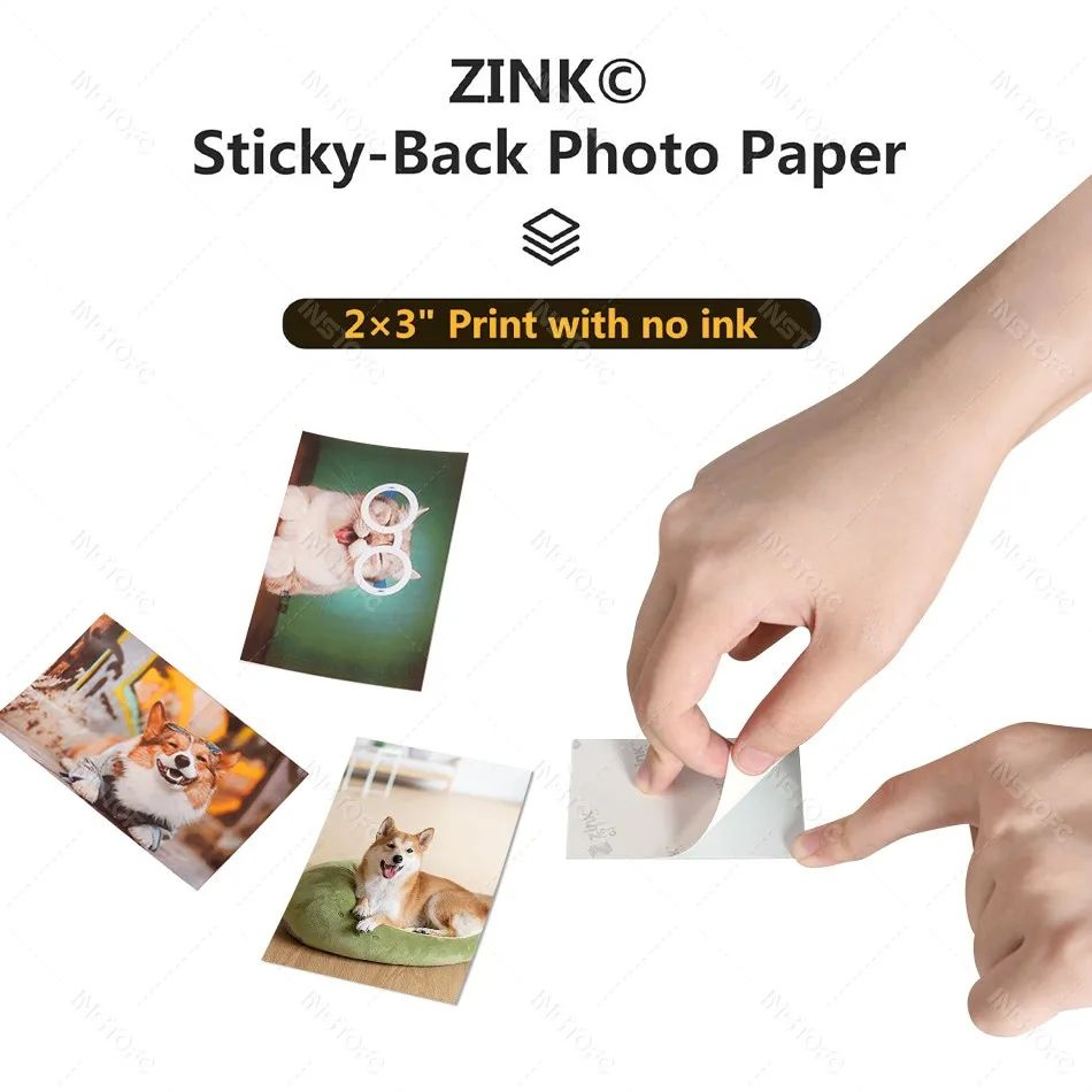 Portable Mini Bluetooth Photo Printer With 2x3 Inch Color StickyBack Prints 2