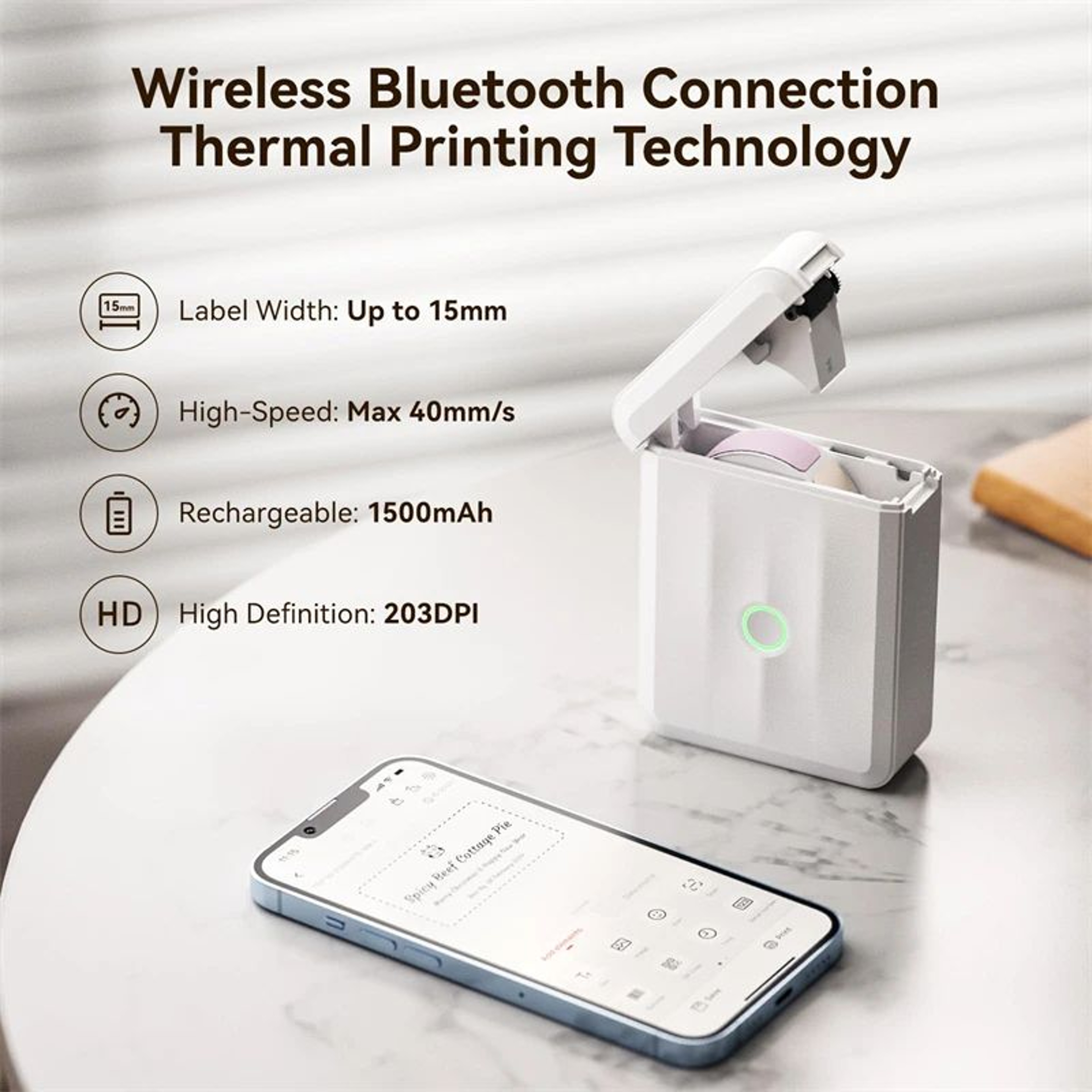 D110 Mini Portable Bluetooth Thermal Label Printer With SelfAdhesive Labels For Home And Office 4