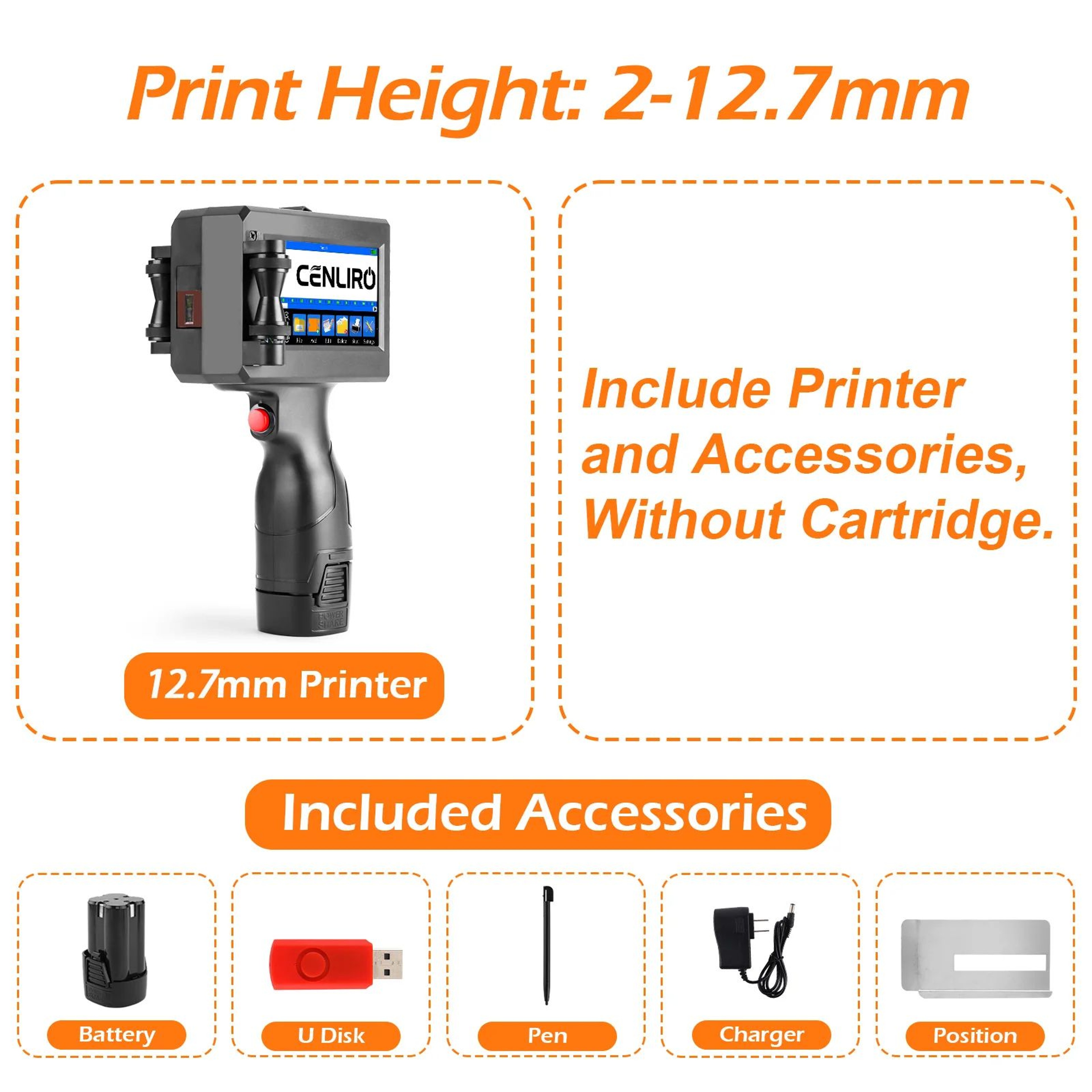 254mm Handheld Inkjet Printer Portable Date Coding Machine For Batch Numbers Logos And QR Codes 11