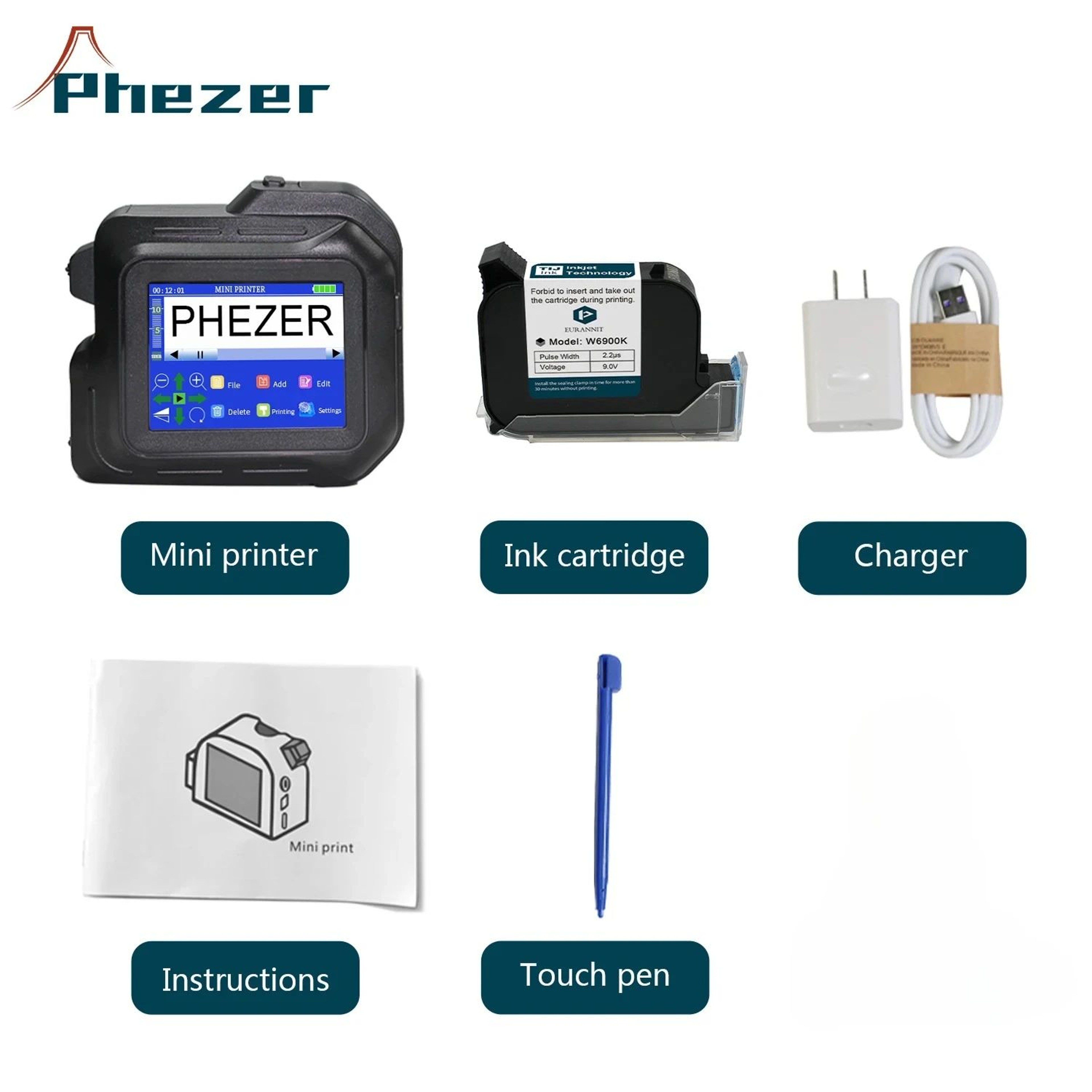 PC98 Portable Handheld Inkjet Printer For QR Codes Barcodes And Expiry Dates 5