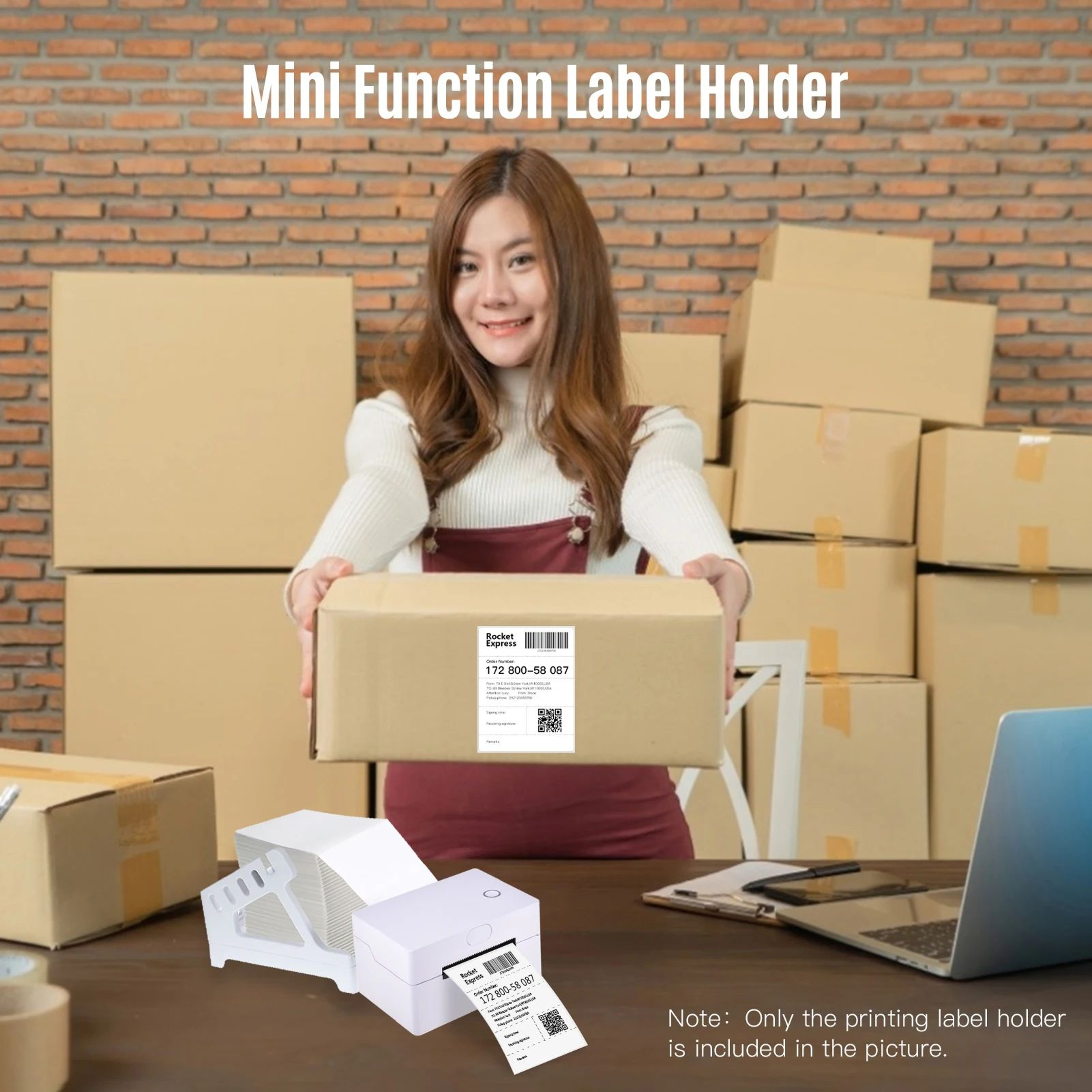 2in1 Shipping Label Holder For 4x6 Inch Thermal Printer Rolls And Fanfold Labels 3