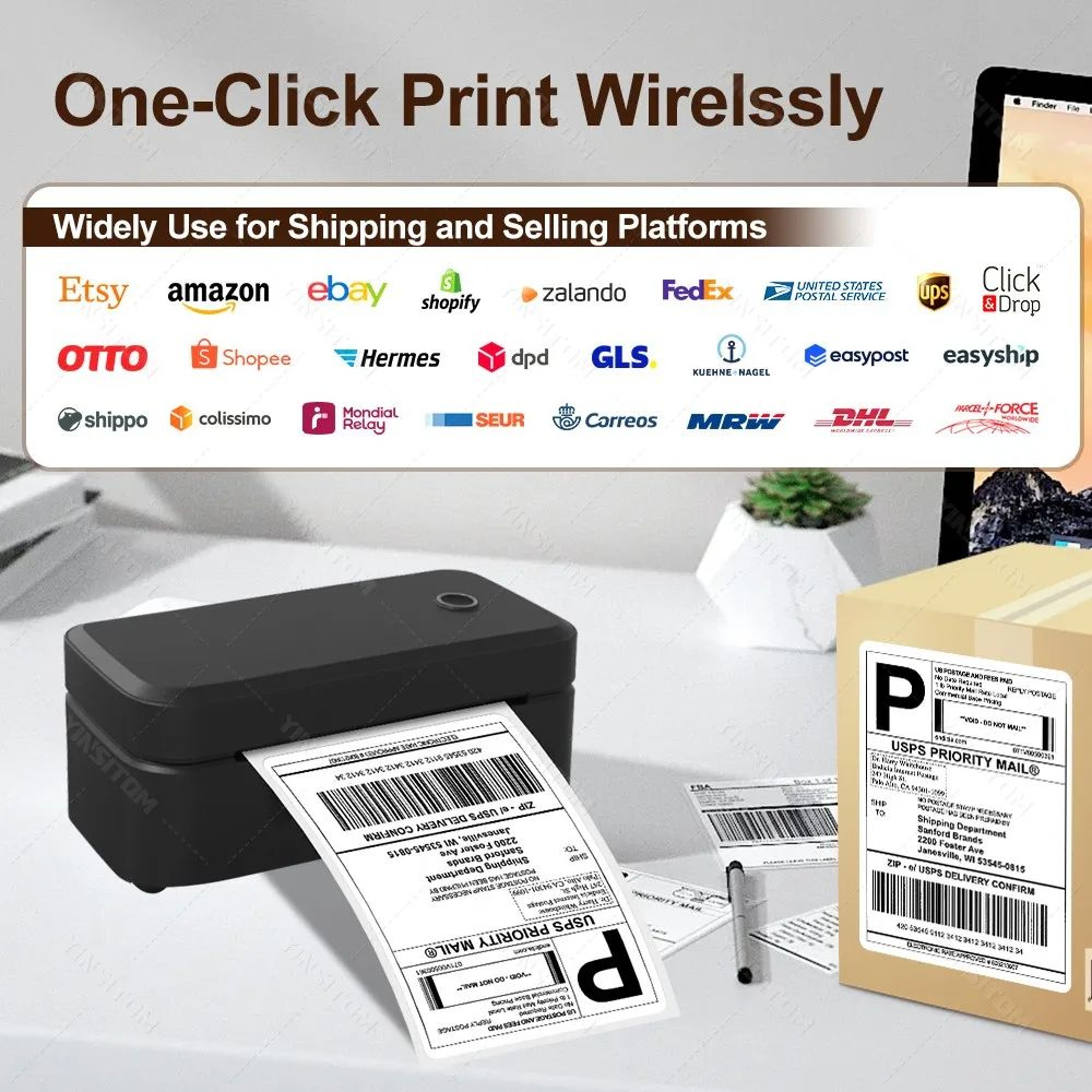X4 Portable Bluetooth 4x6 Thermal Shipping Label Printer With Automatic Label Recognition 1