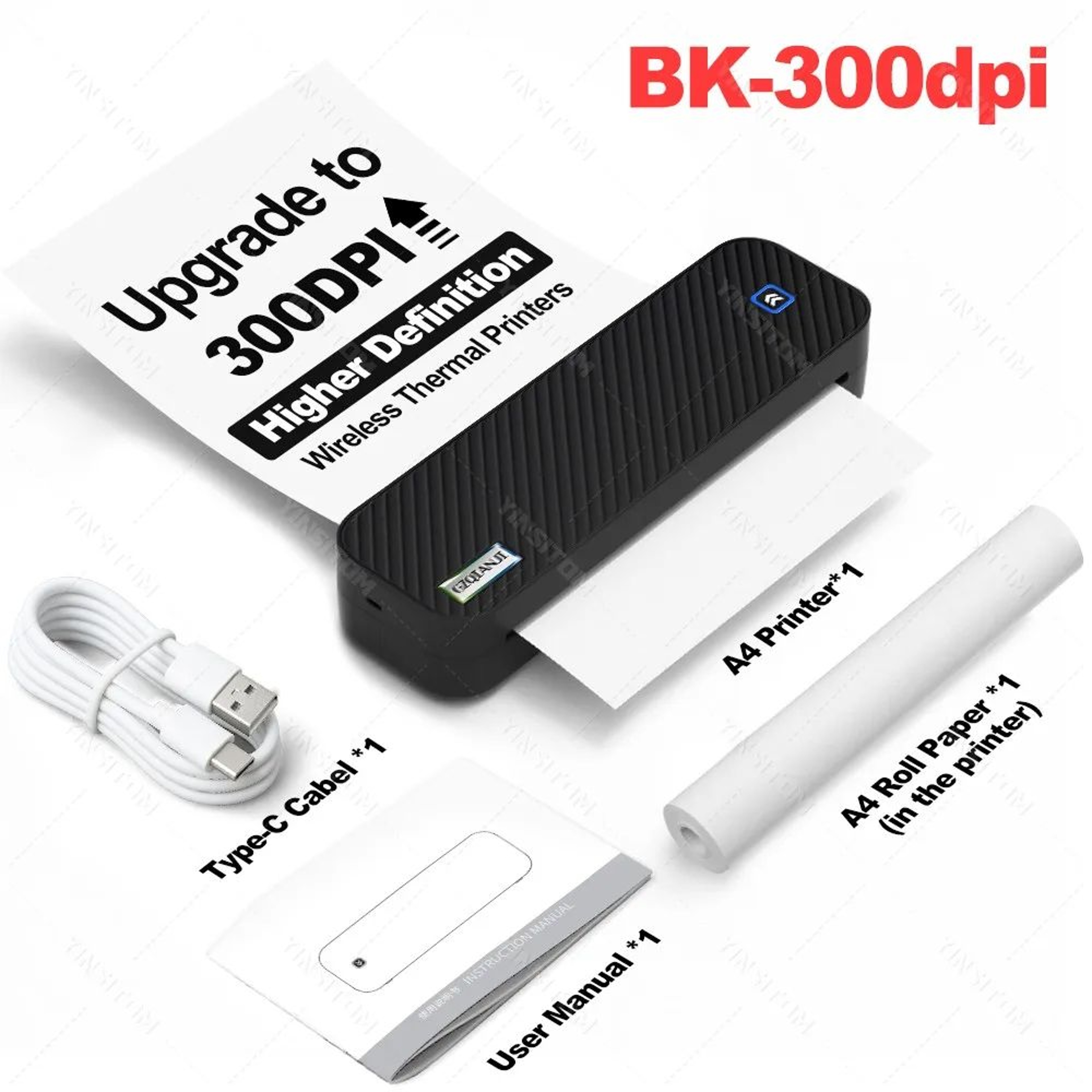 300DPI Portable Bluetooth Thermal Printer For A4 And US Letter Documents 8