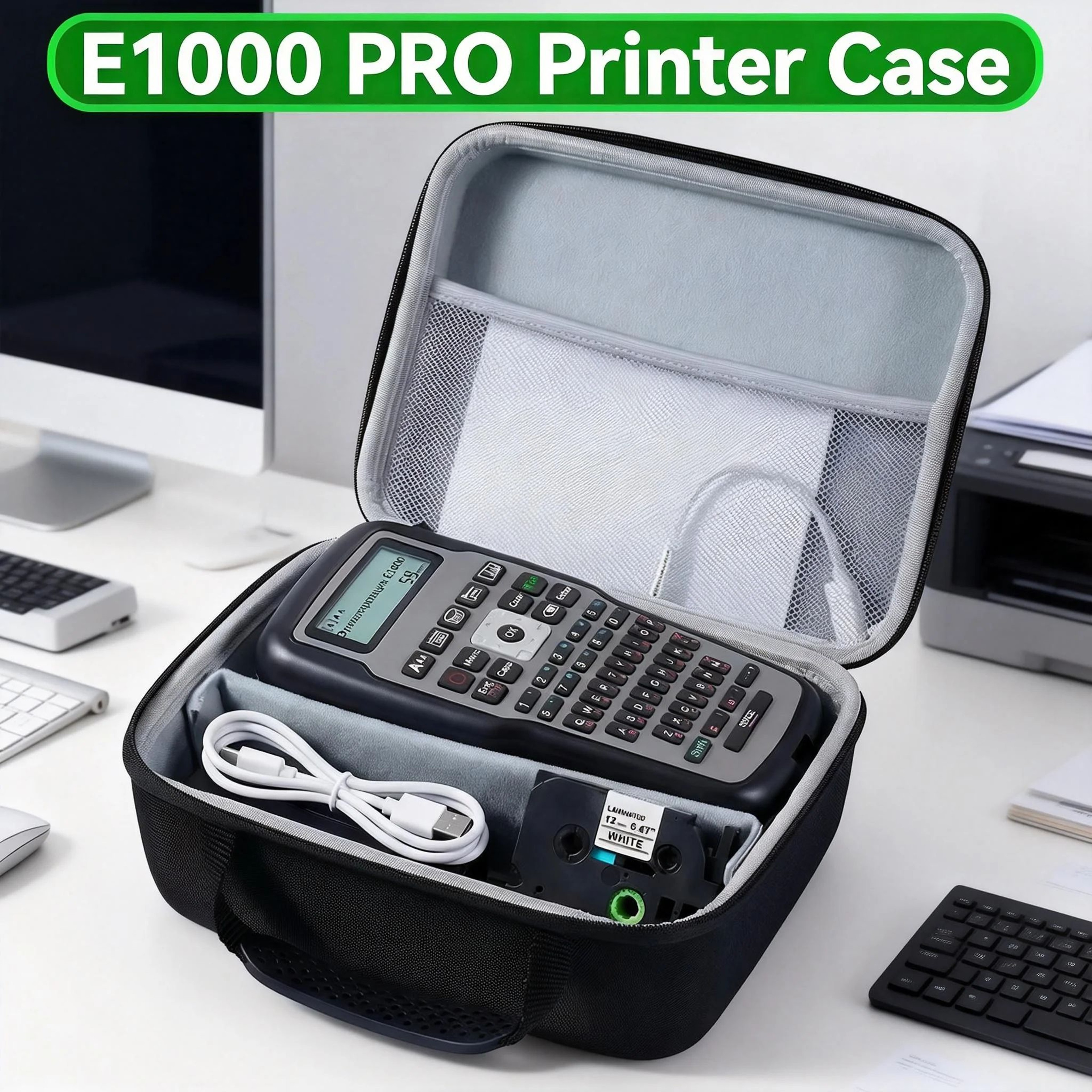 Portable Label Printer Storage Case Compatible With E1000 PRO And PM241BT 0