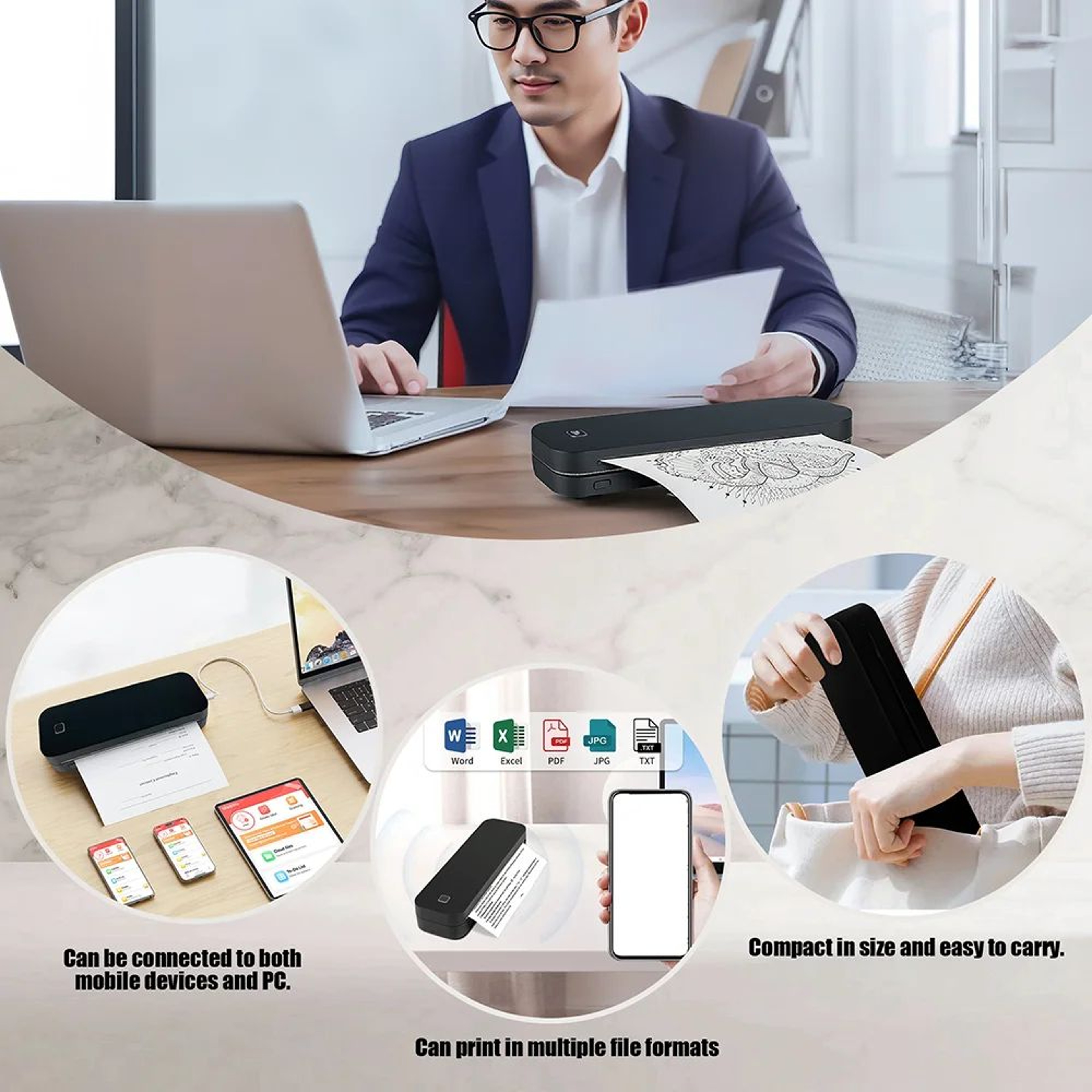 D210 Mini Bluetooth Thermal Label Printer For Custom Stickers And Tattoo Designs 1