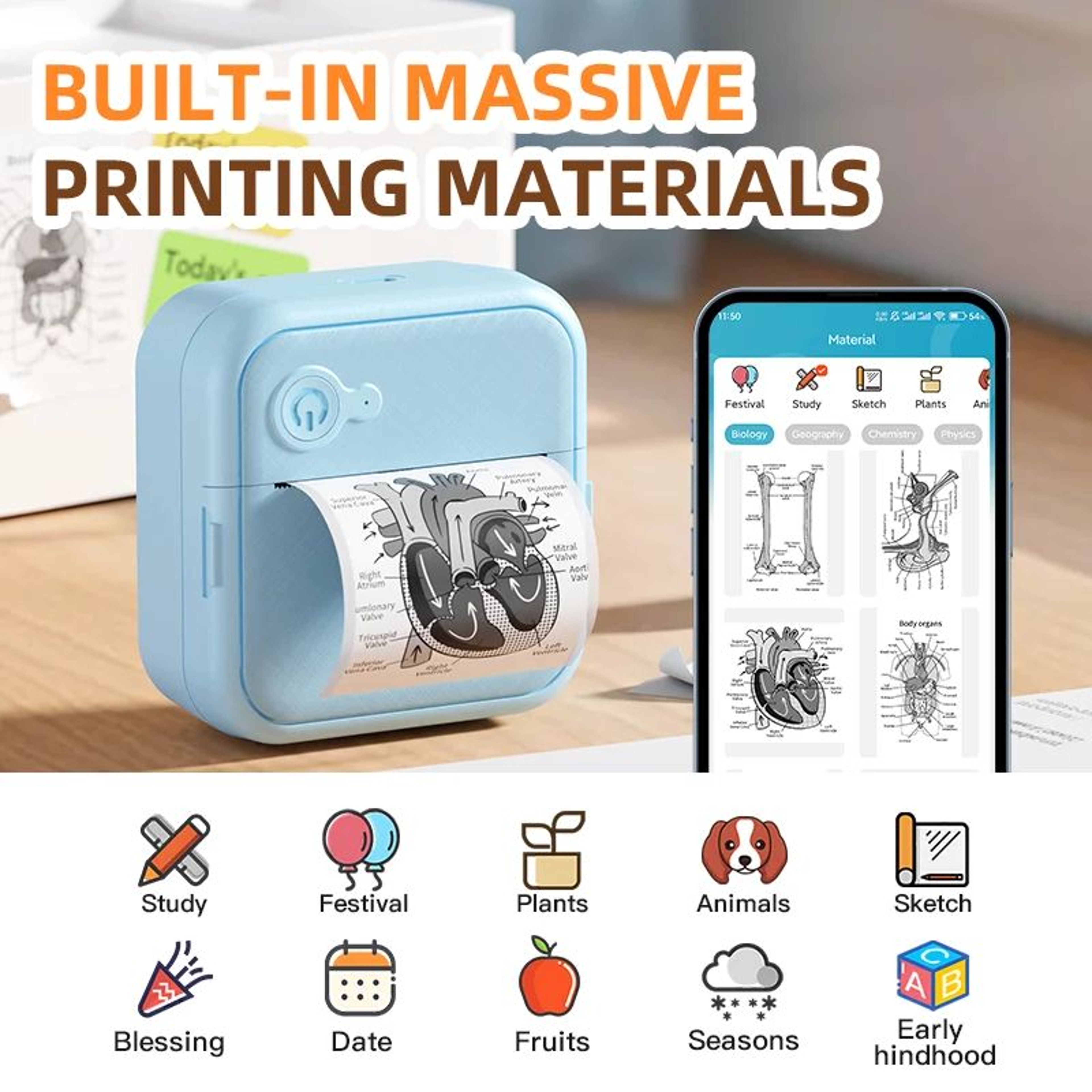 D8 Mini Portable Bluetooth Thermal Printer For Stickers Notes And Labels 0
