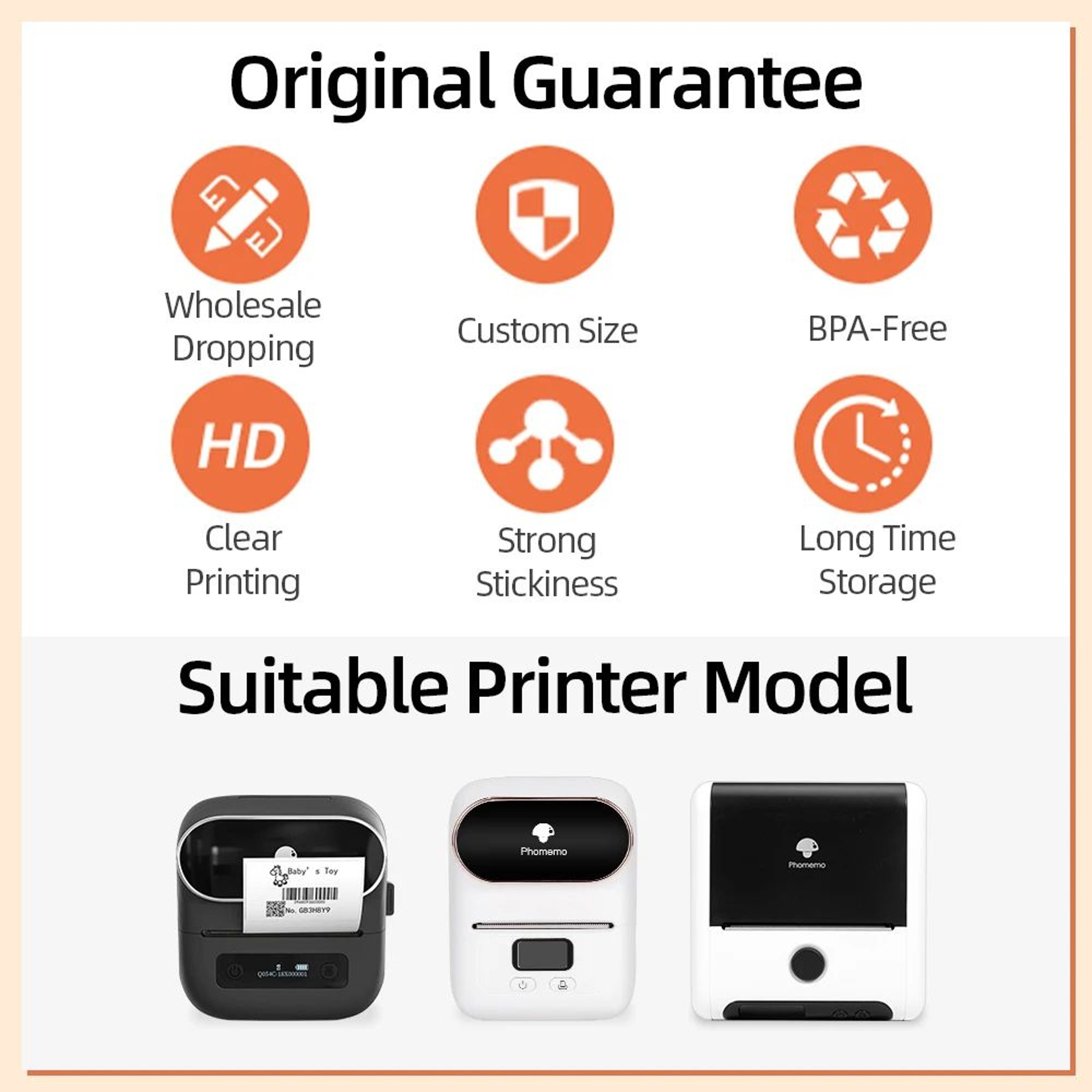 MultiPurpose Adhesive Thermal Label Stickers For M110 M200 M220 Printers 5