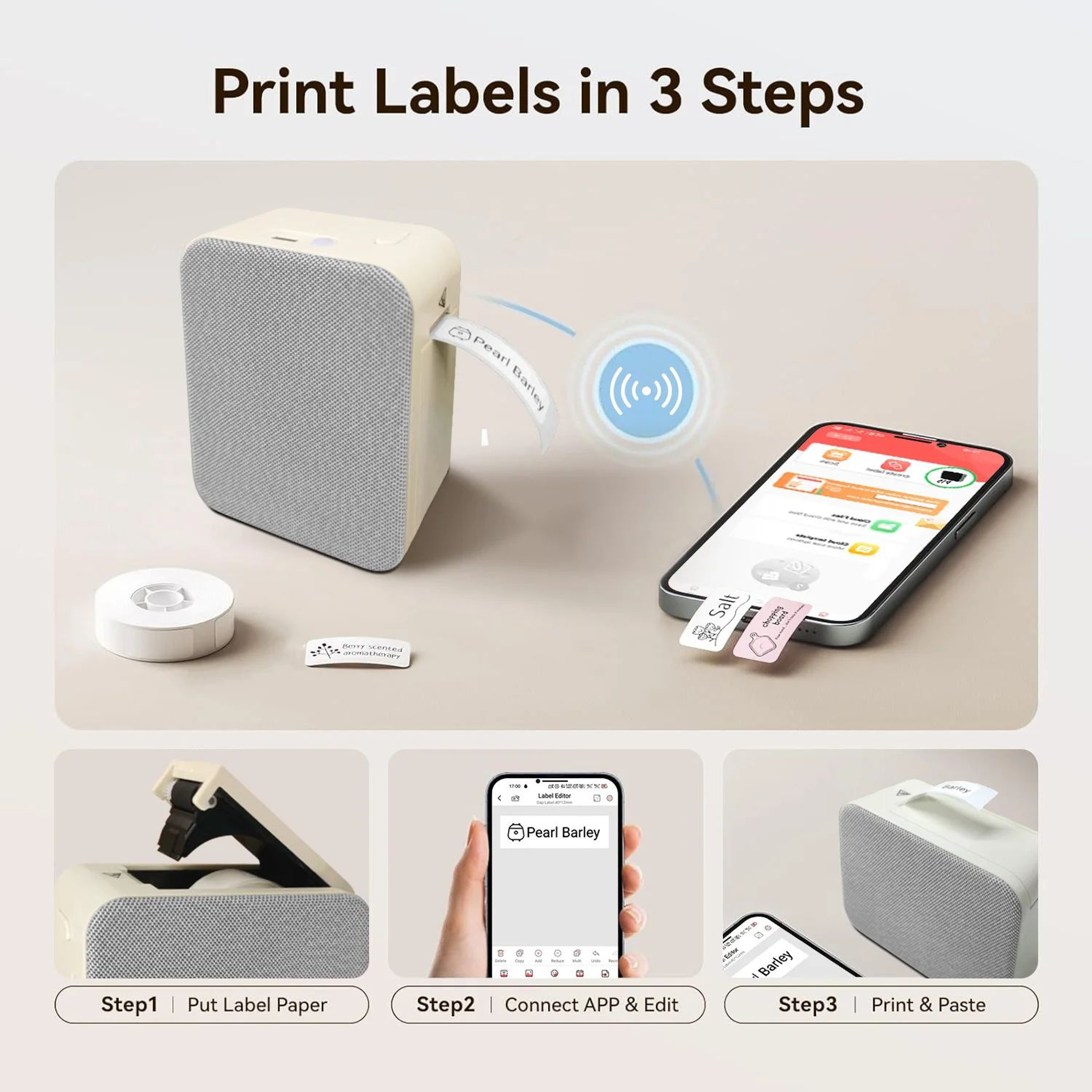 P15 Mini Bluetooth Thermal Label Printer For DIY Stickers And Home Organization 5